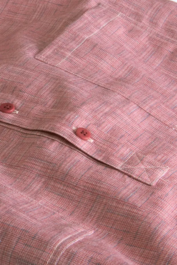 Hollington chemise coton col mao à carreaux homme