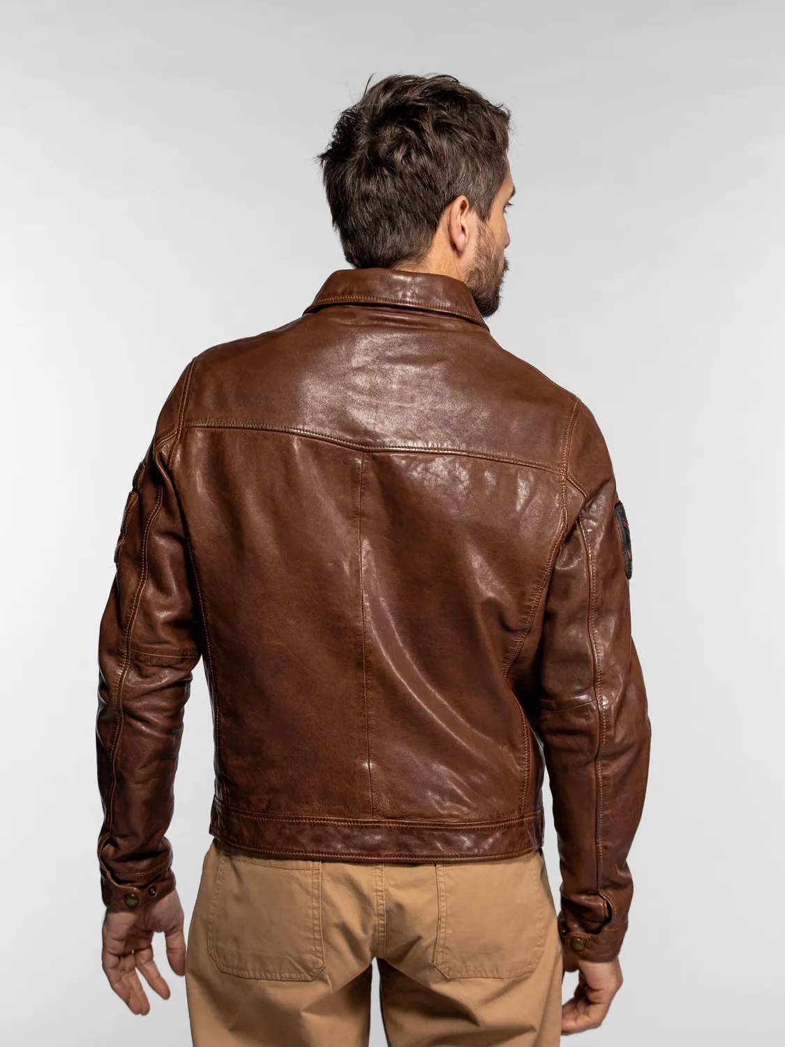 Daytona Fulton blouson cuir aviateur dark cognac agneau
