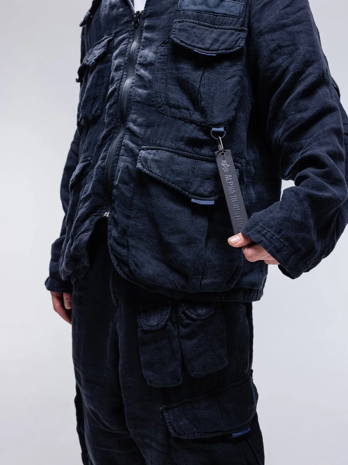 Alpha Industries Utility blazer homme charcoal poches cargo long