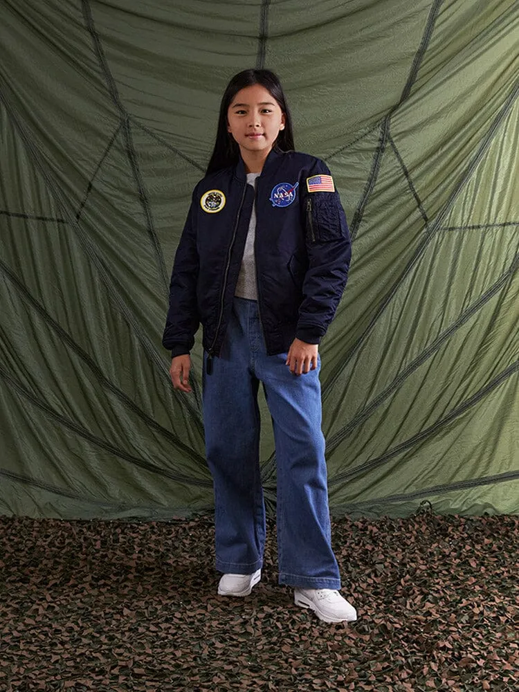 Alpha Industries NASA MA-1 blouson bomber enfant bleu replica