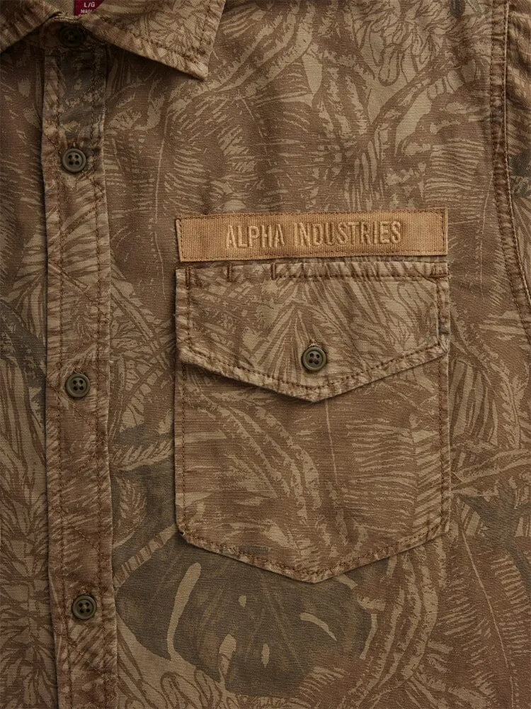 Alpha Industries Botanic Jungle Camo chemise coton marron