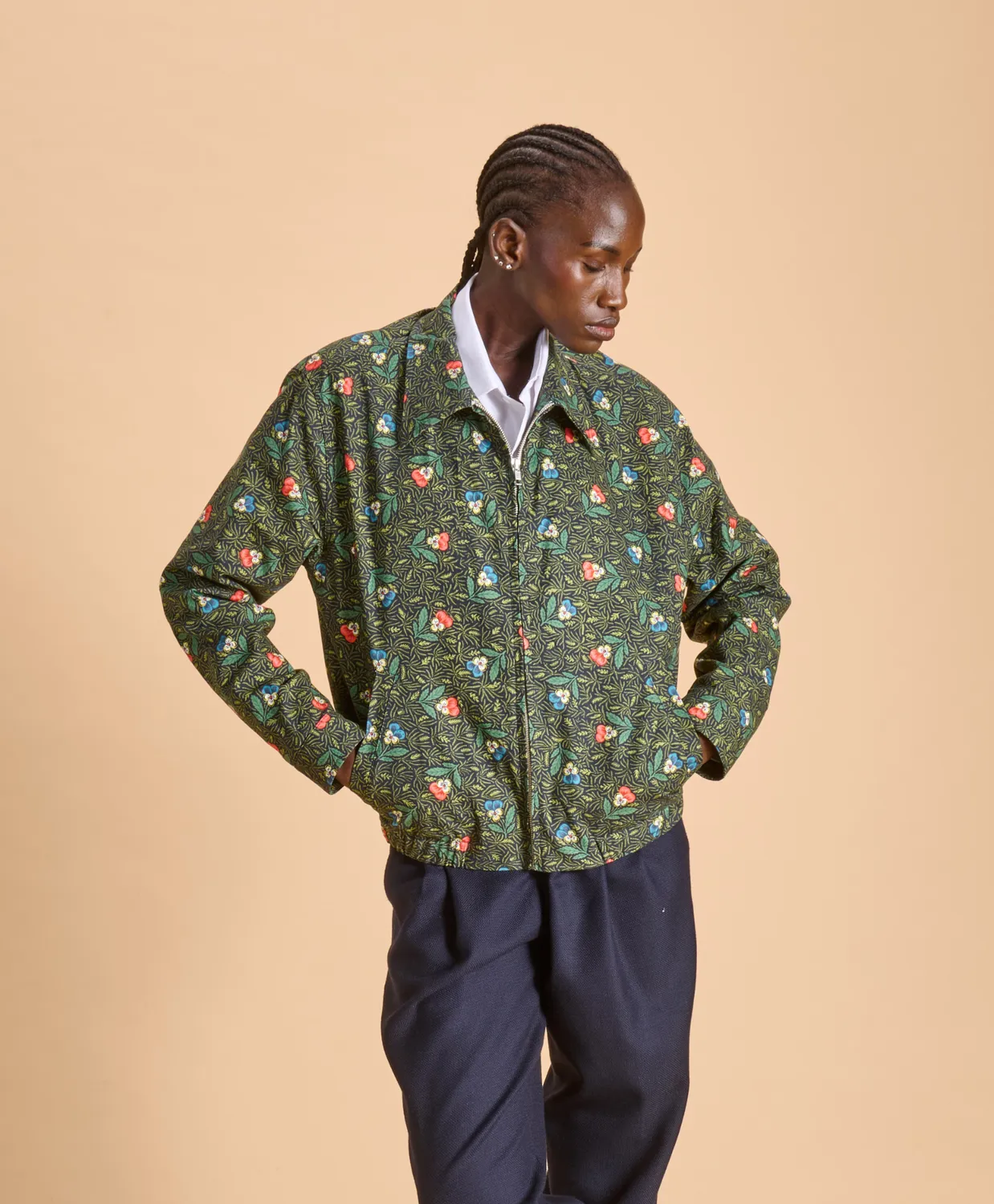 Soubacq Le Blouson Bonnes Herbes gabardine imprimé