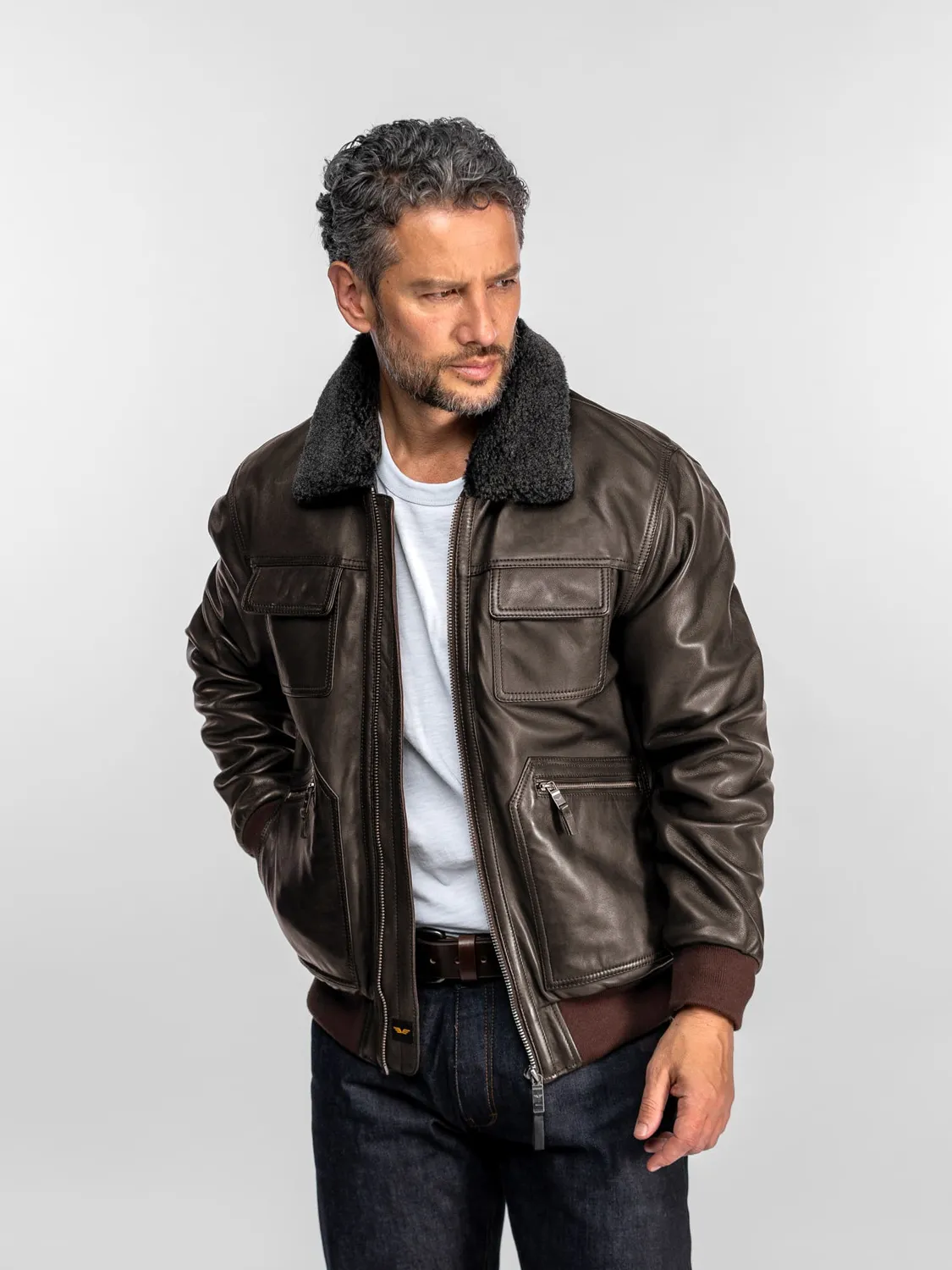 Daytona Boaz blouson aviateur homme noir mouton