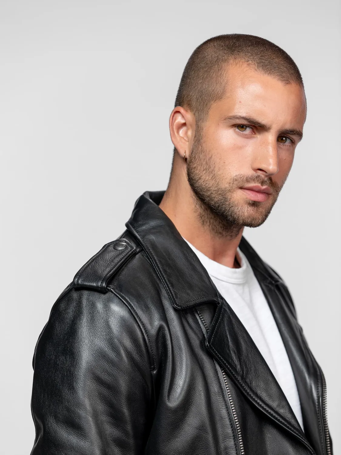 DAYTONA Rick perfecto cuir homme noir vachette épais