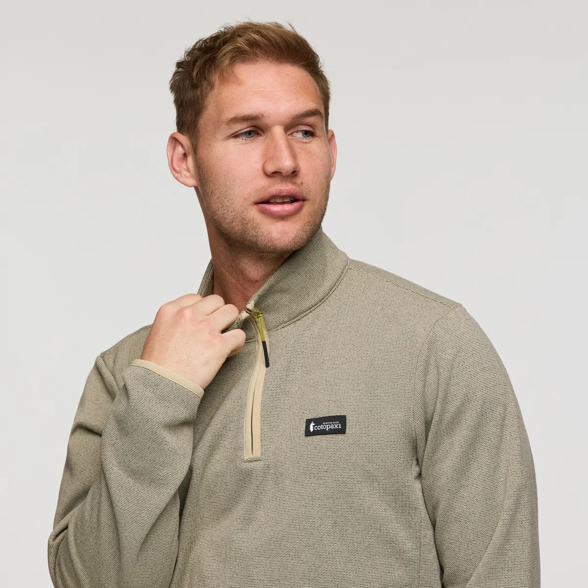 Cotopaxi Envo pull polaire homme gris col zippé recyclé
