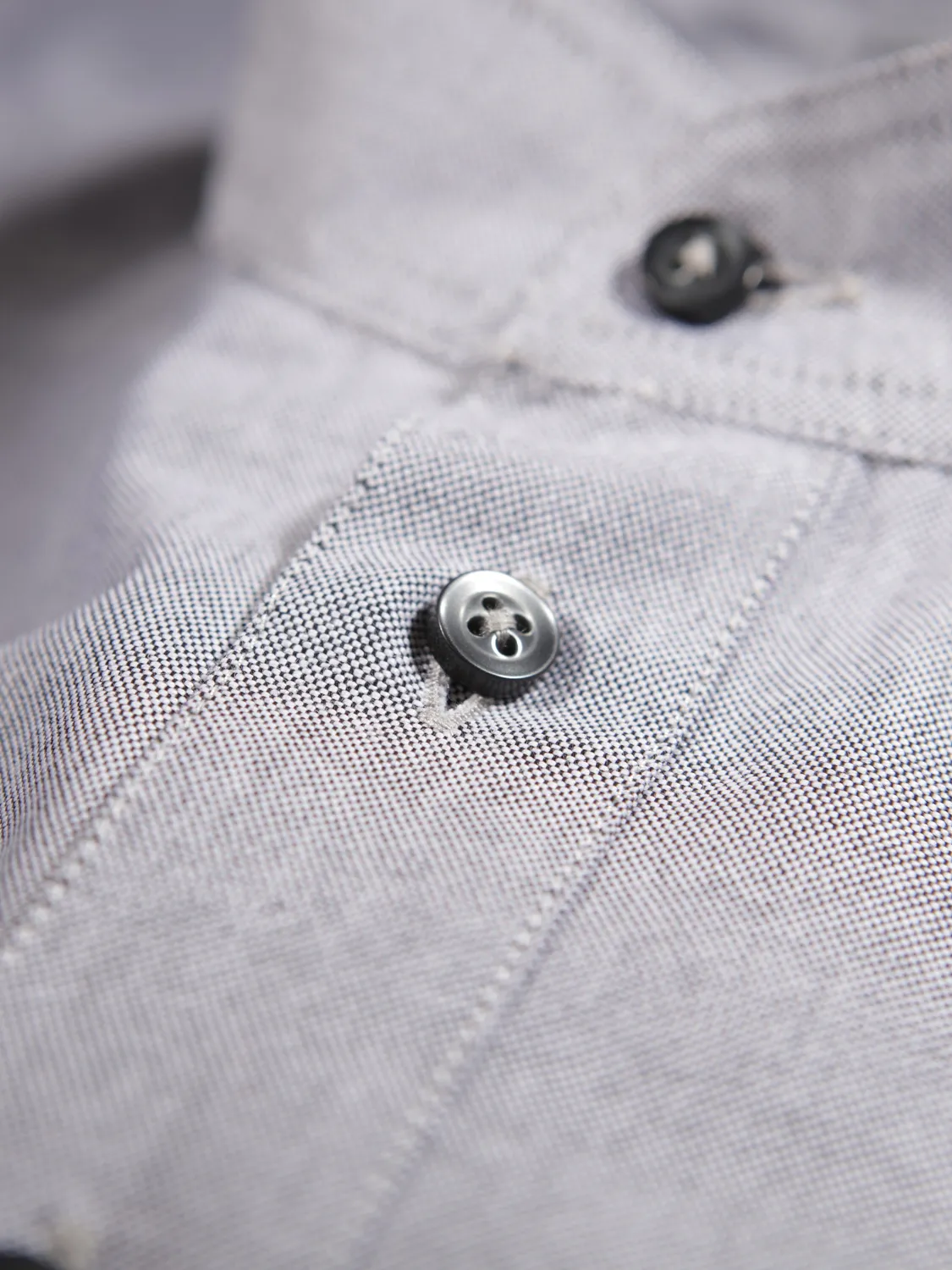 Hollington chemise oxford grey col mao coton grise