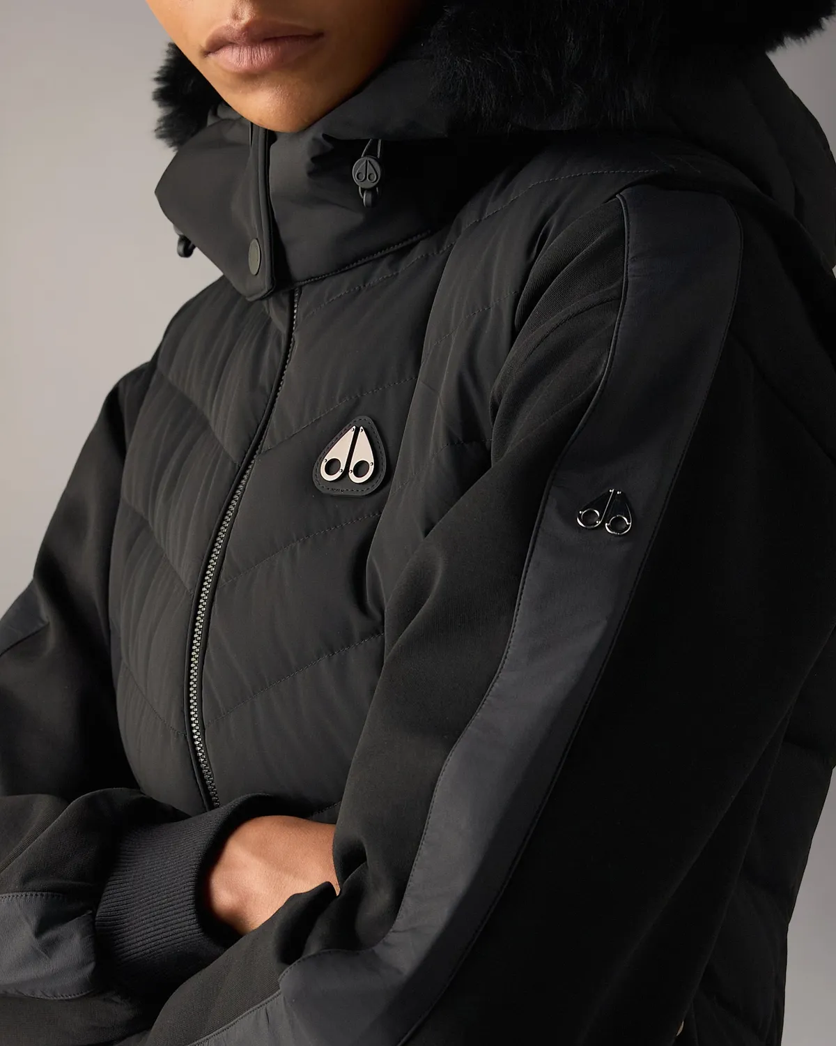 Moose Knuckles Elora gilet doudoune noir matelassé