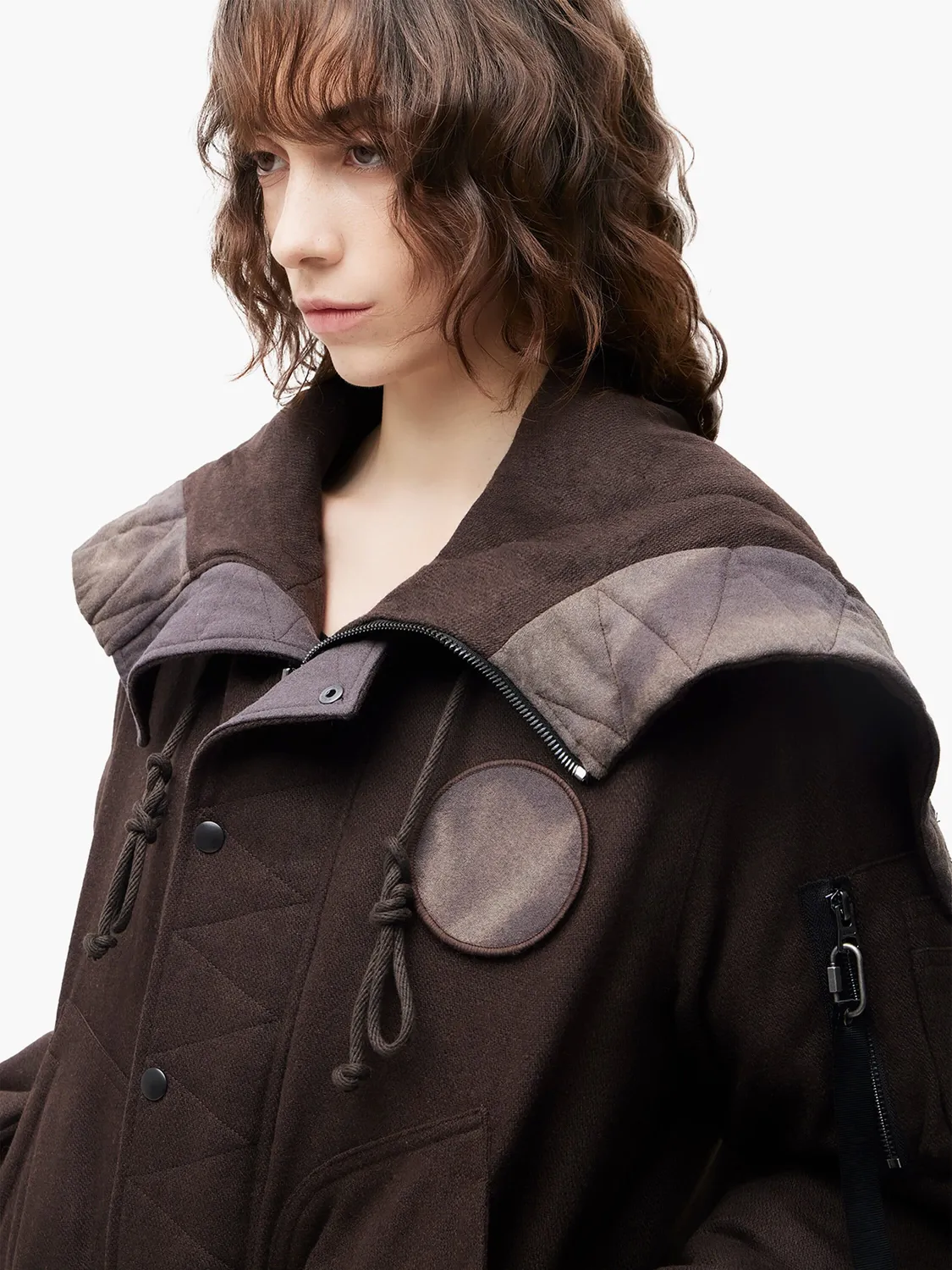 Alpha Industries Jiyong Kim Sun-Bleached Split-Hood blouson marron laine