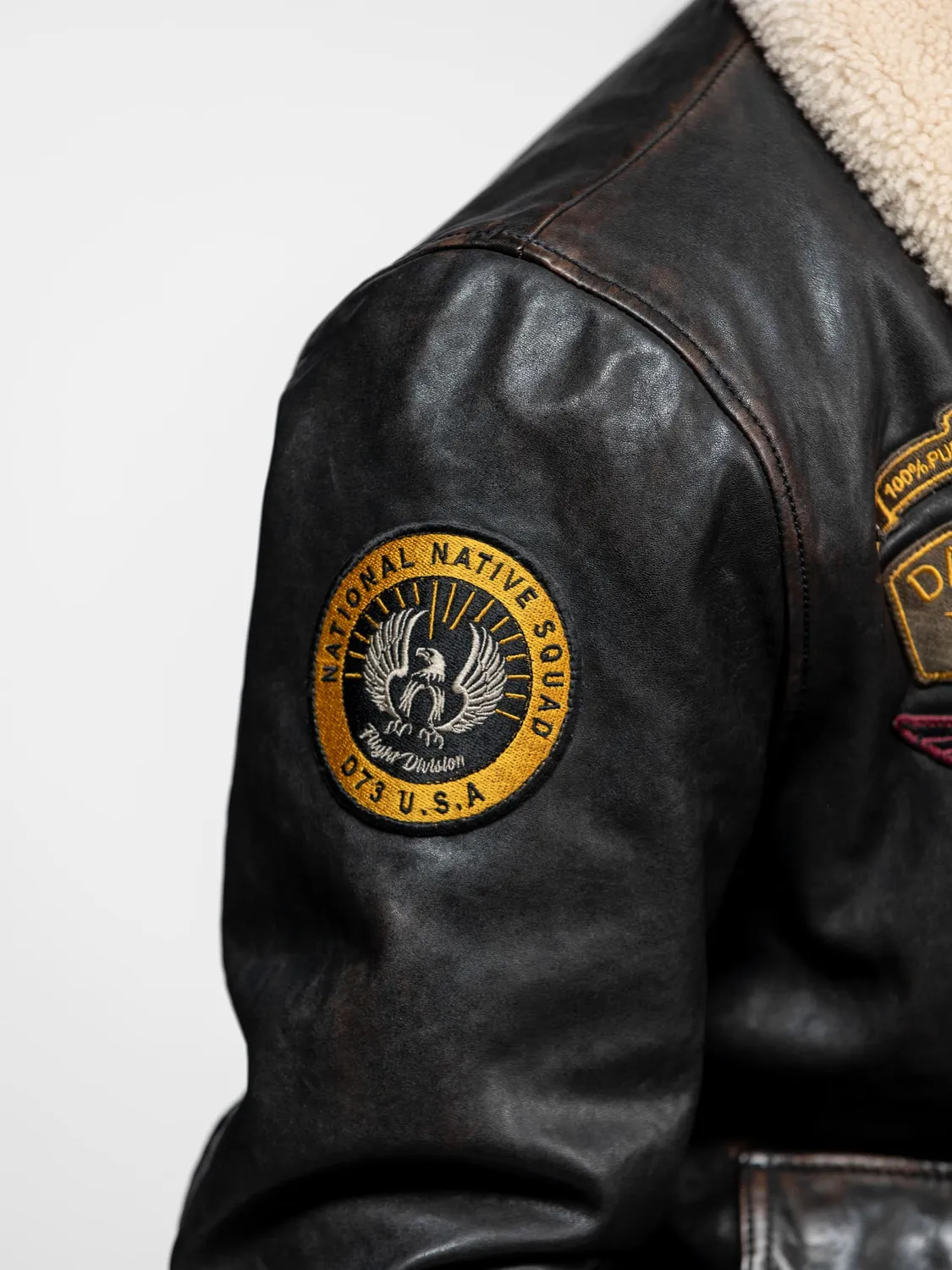 Daytona Mock blouson cuir aviateur noir patiné