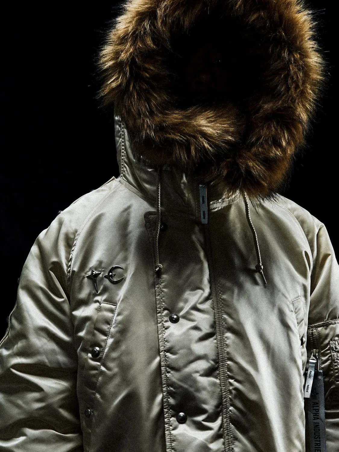 Alpha Industries Thug Club N-3B parka vintage white nylon