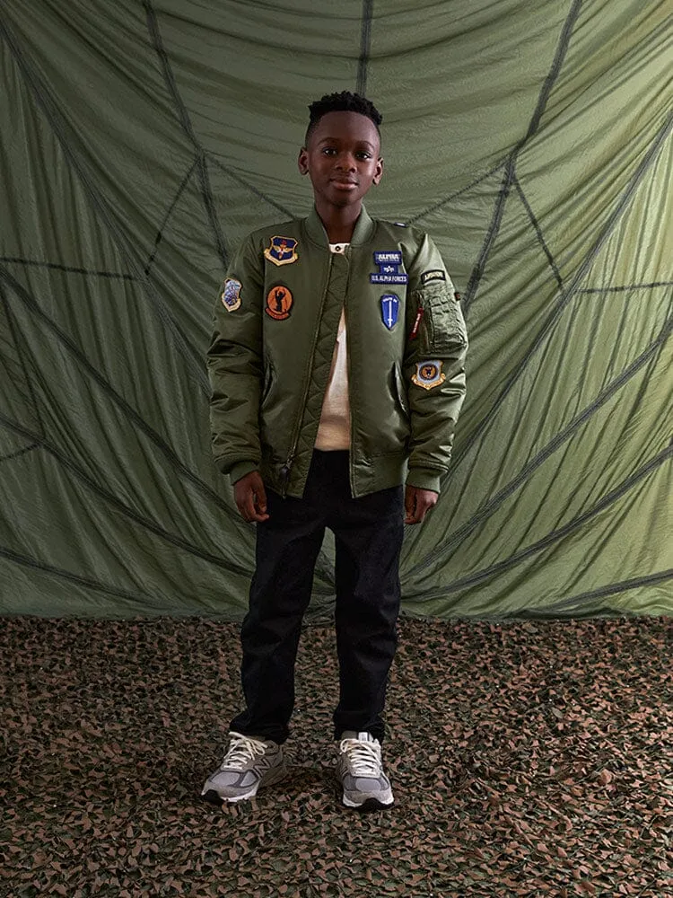 Alpha Industries MA-1 Squadron Blouson enfant sauge nylon