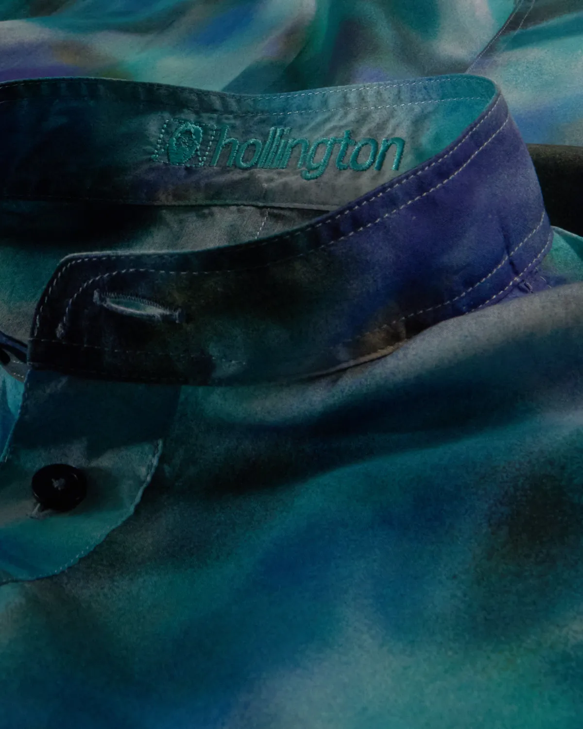 Hollington chemise col mao Orages coton Liberty bleu