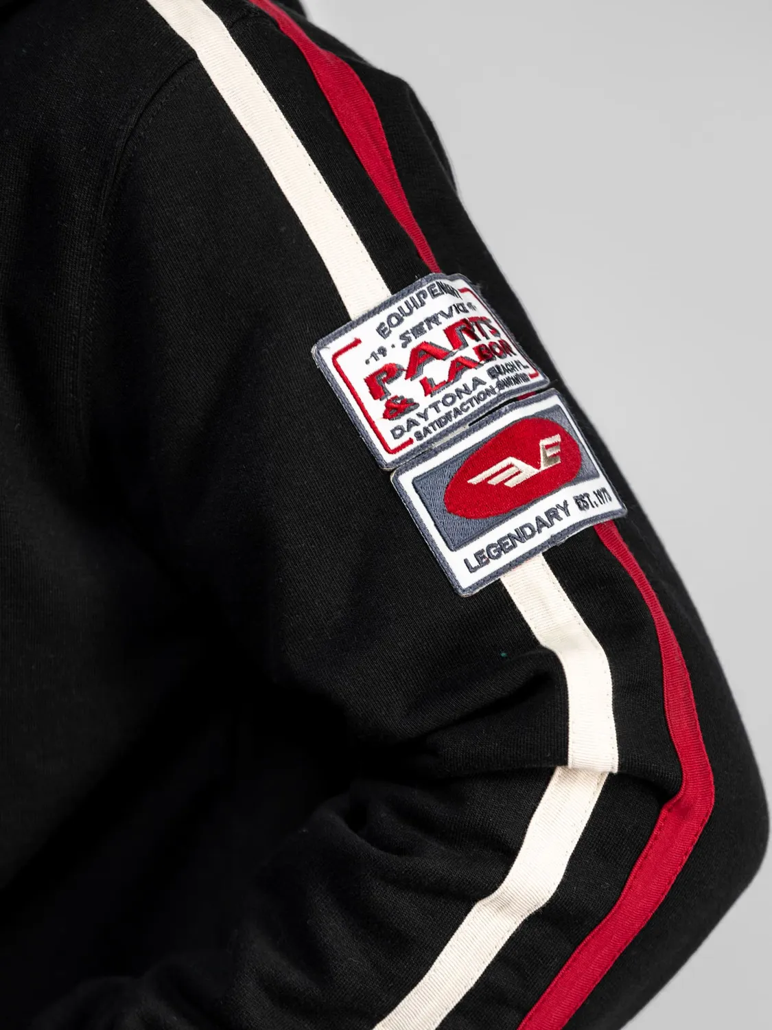 Daytona Hampton sweat capuche moto noir molleton épais