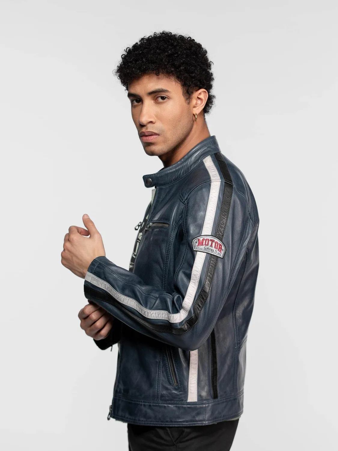 Daytona Scotty blouson motard agneau noir racing