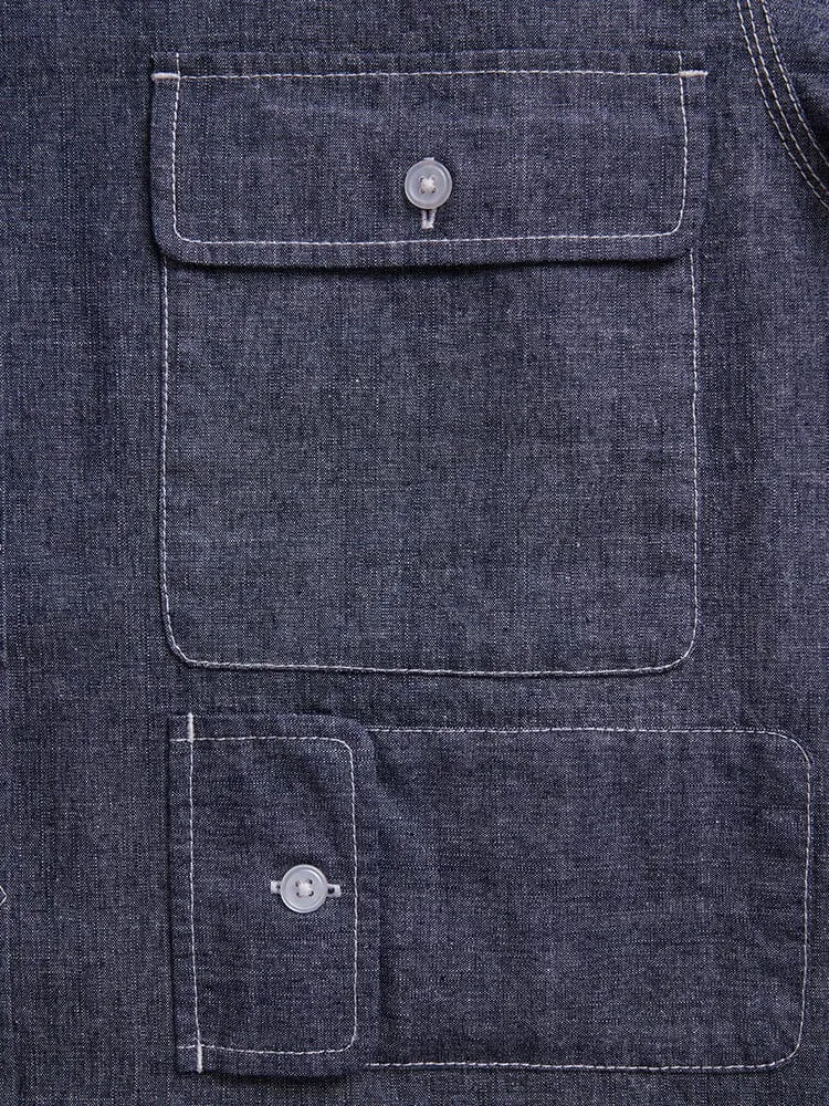 Alpha Industries Multi Pocket chemise courte bleu chambray
