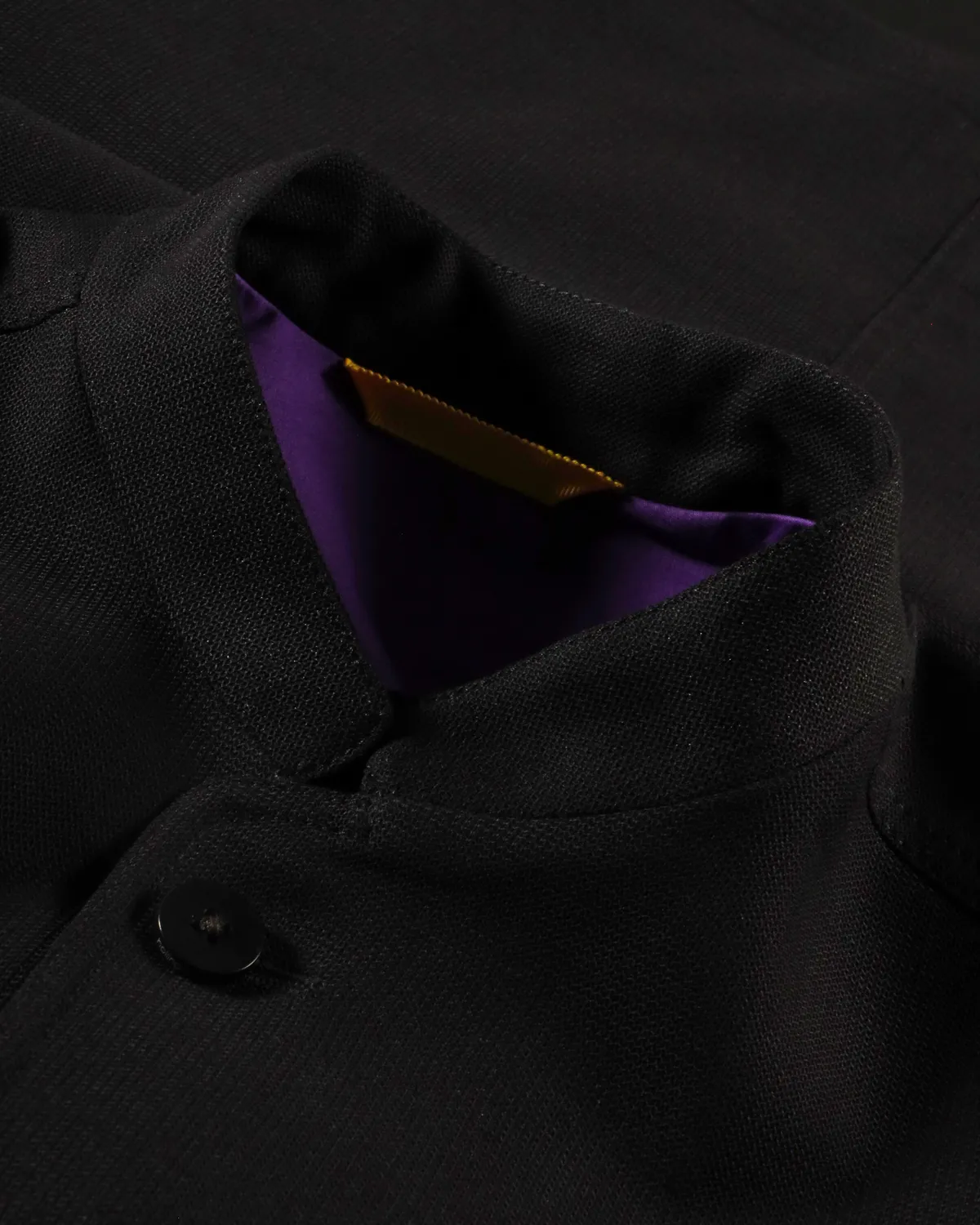 Hollington veste Tyrol crêpe laine noire col nehru