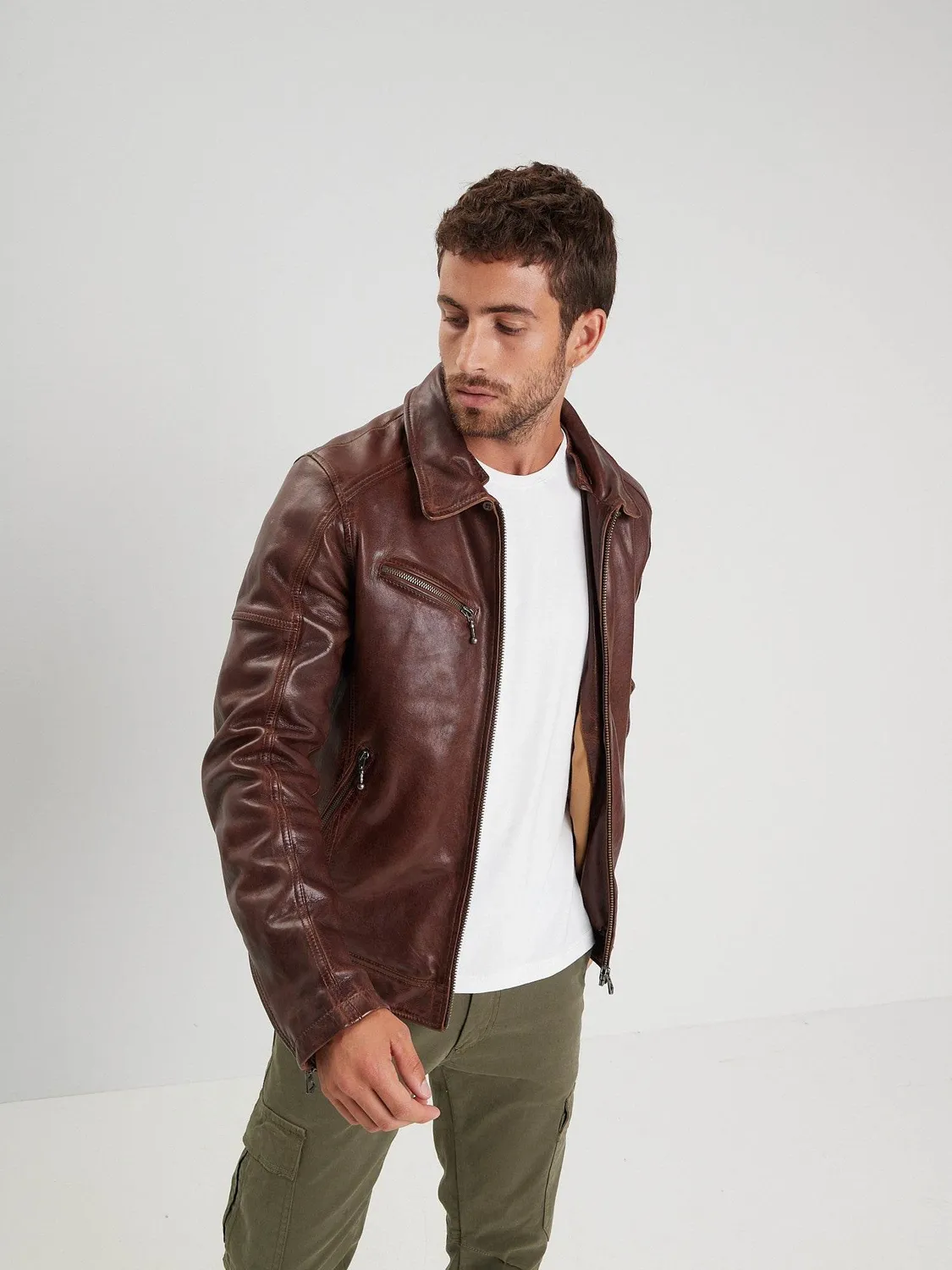 DAYTONA Platon blouson aviateur cuir agneau col mouton