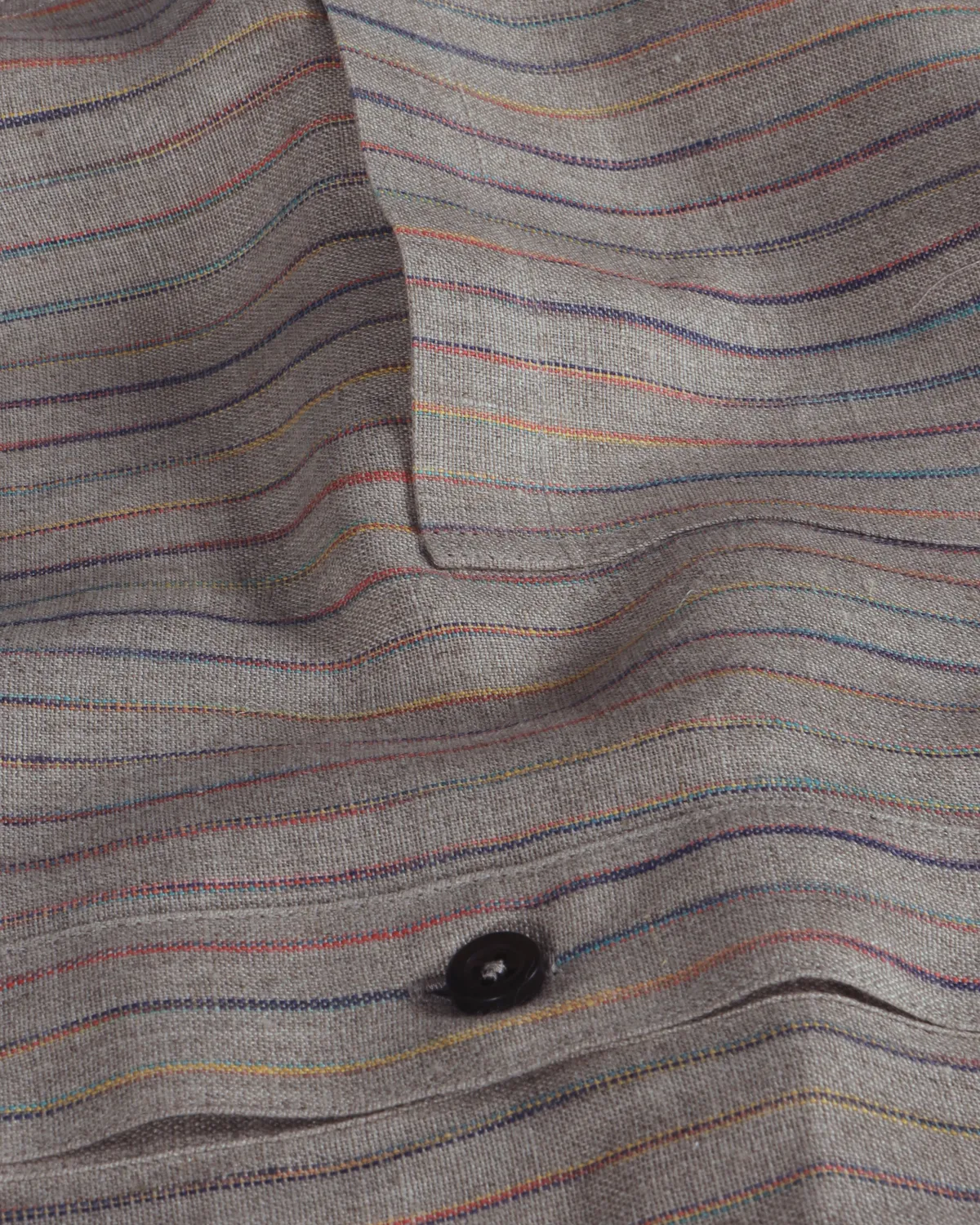 Hollington chemise lin col mao rayures multicolores