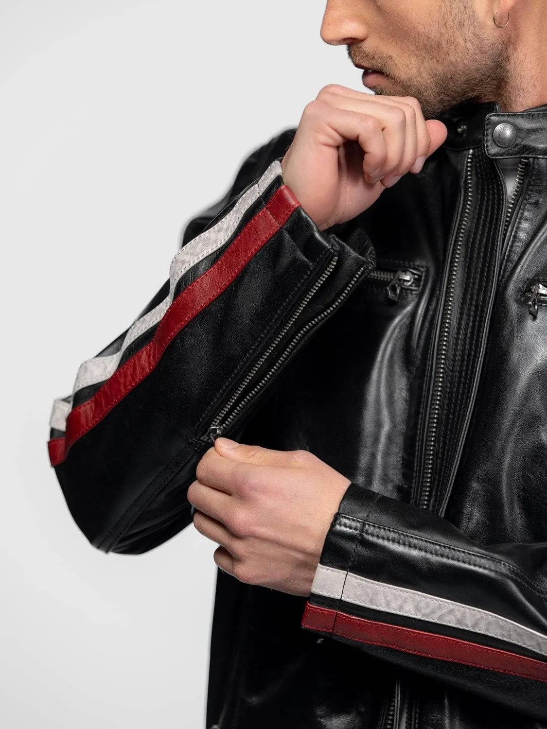 Daytona Scotty blouson motard agneau noir racing