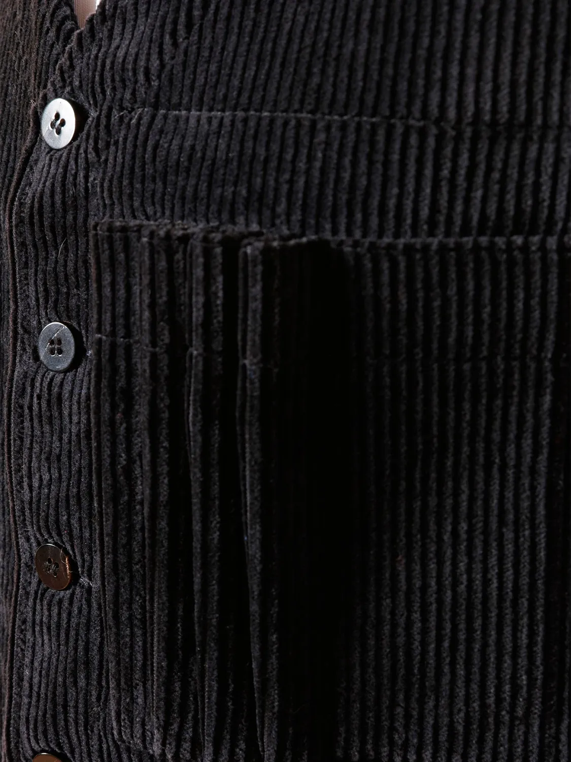 HOLLINGTON 20 Poches gilet velours laine noir