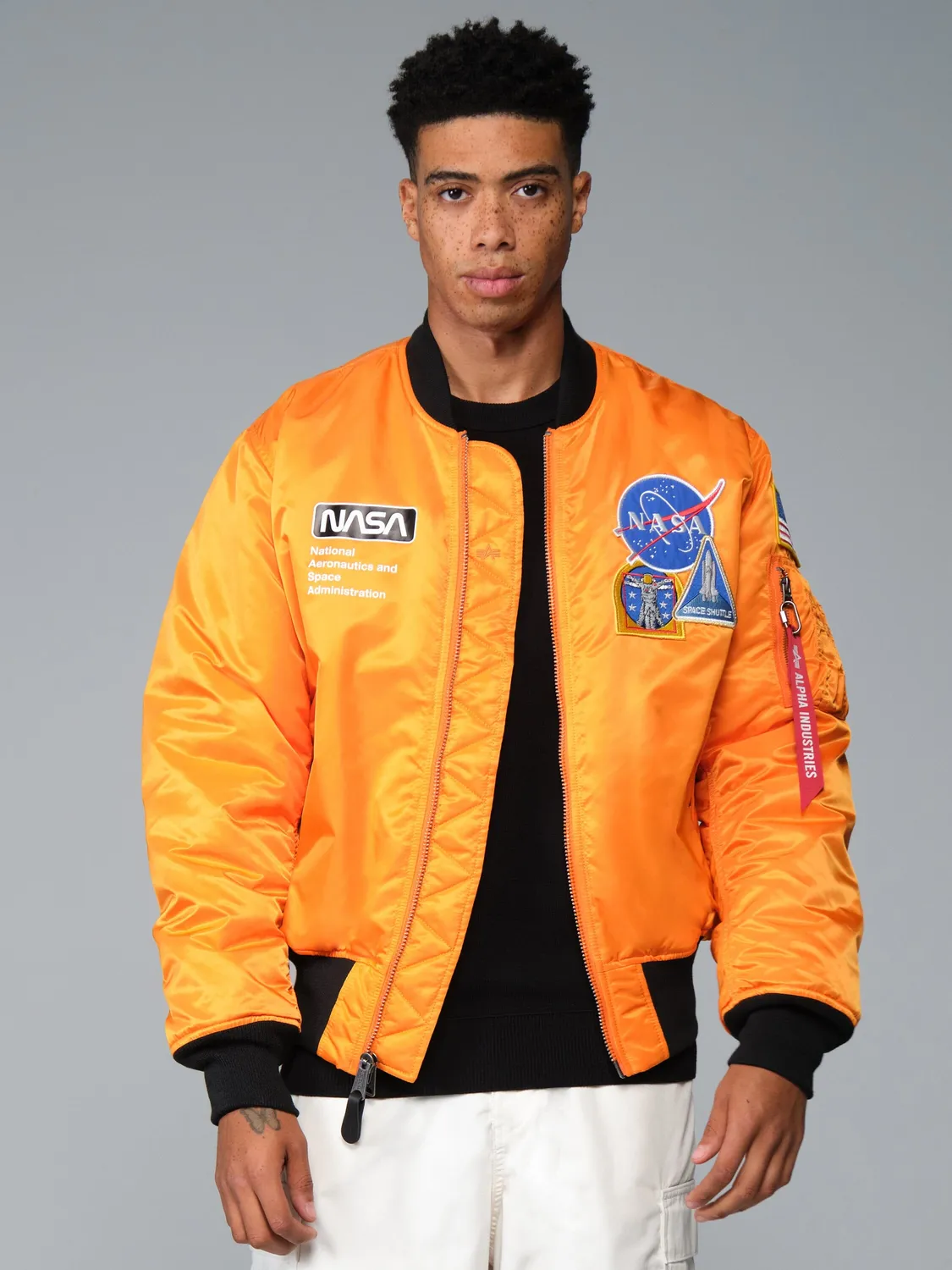 Alpha Industries MA-1 bomber NASA Galaxy orange réversible