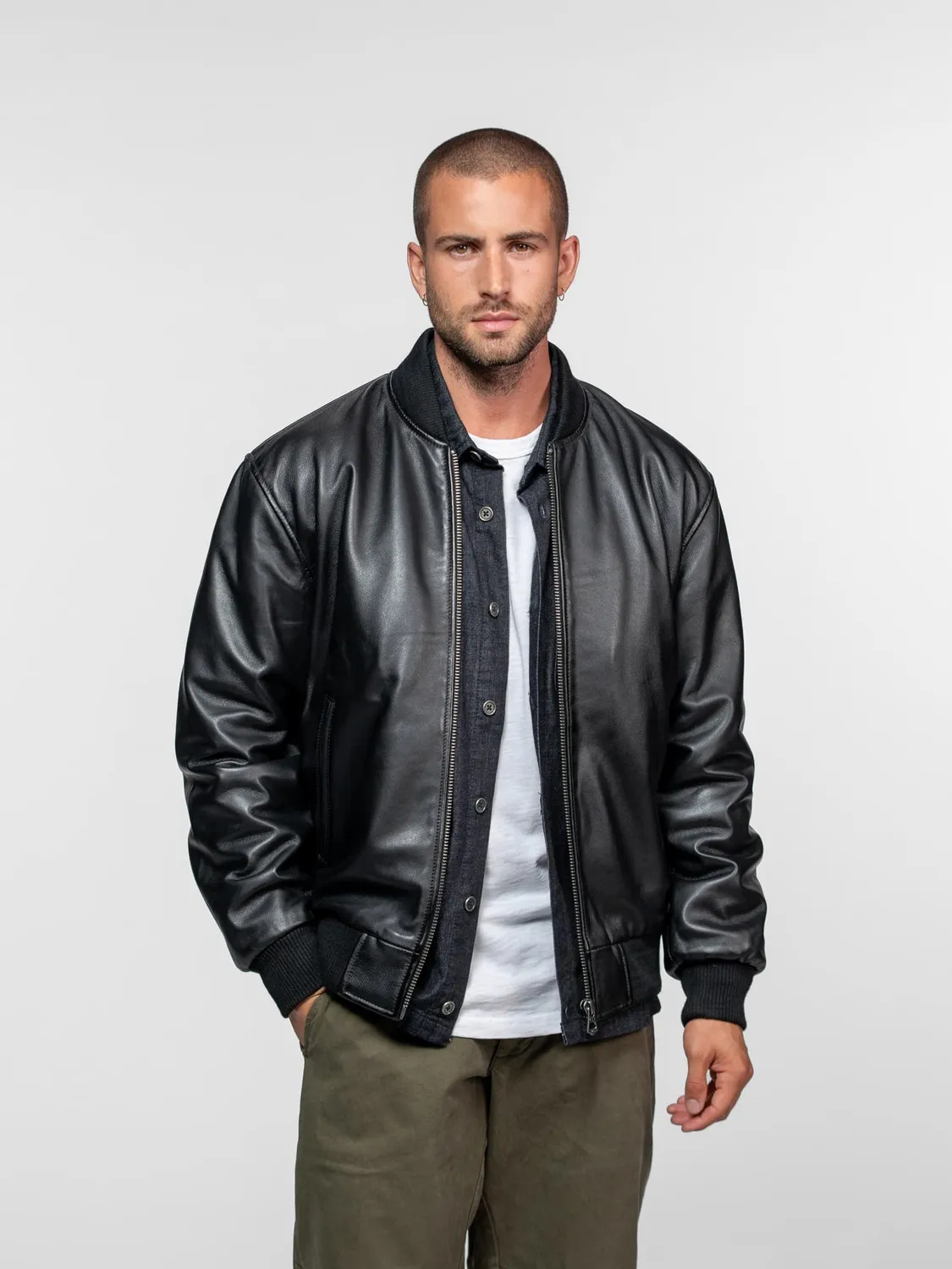 DAYTONA Tyron bomber cuir mouton homme black