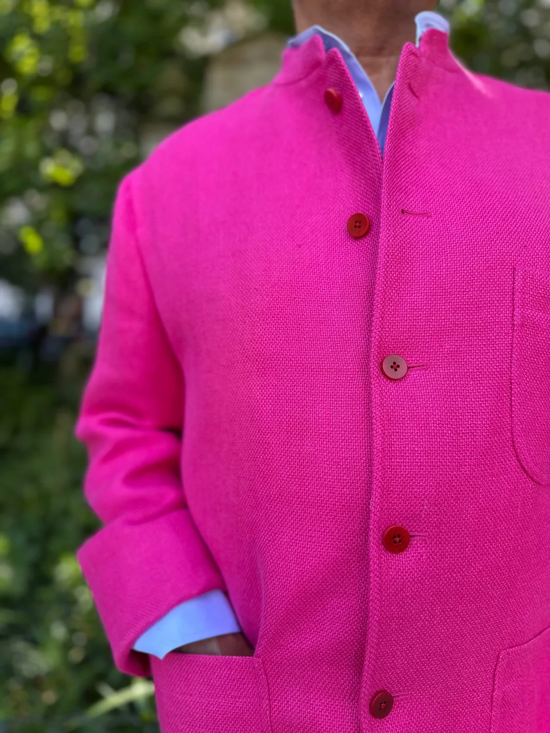 Hollington Tyrol veste ajustée lin rose