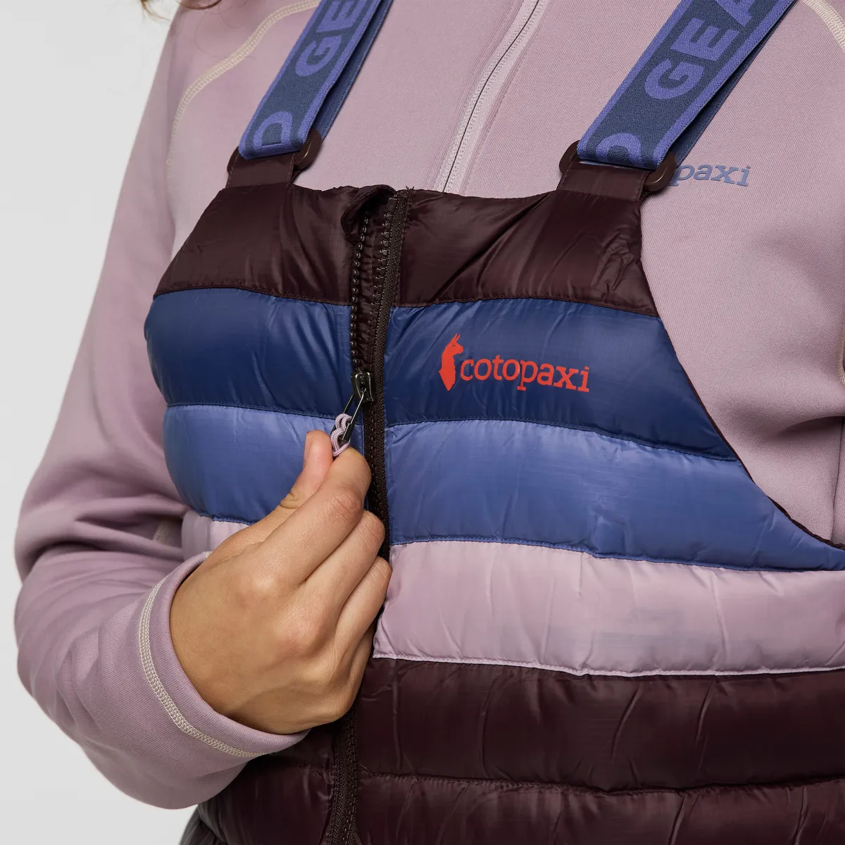 Cotopaxi Fuego Down Overall salopette femme Fjord Stripes duvet