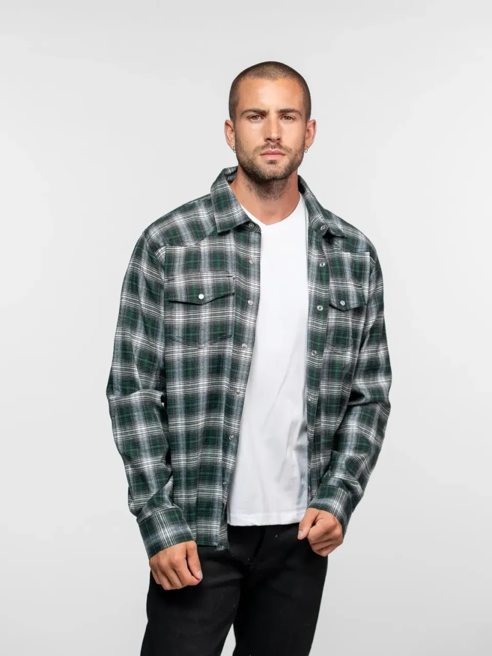 Daytona Burns chemise flanelle verte chaude