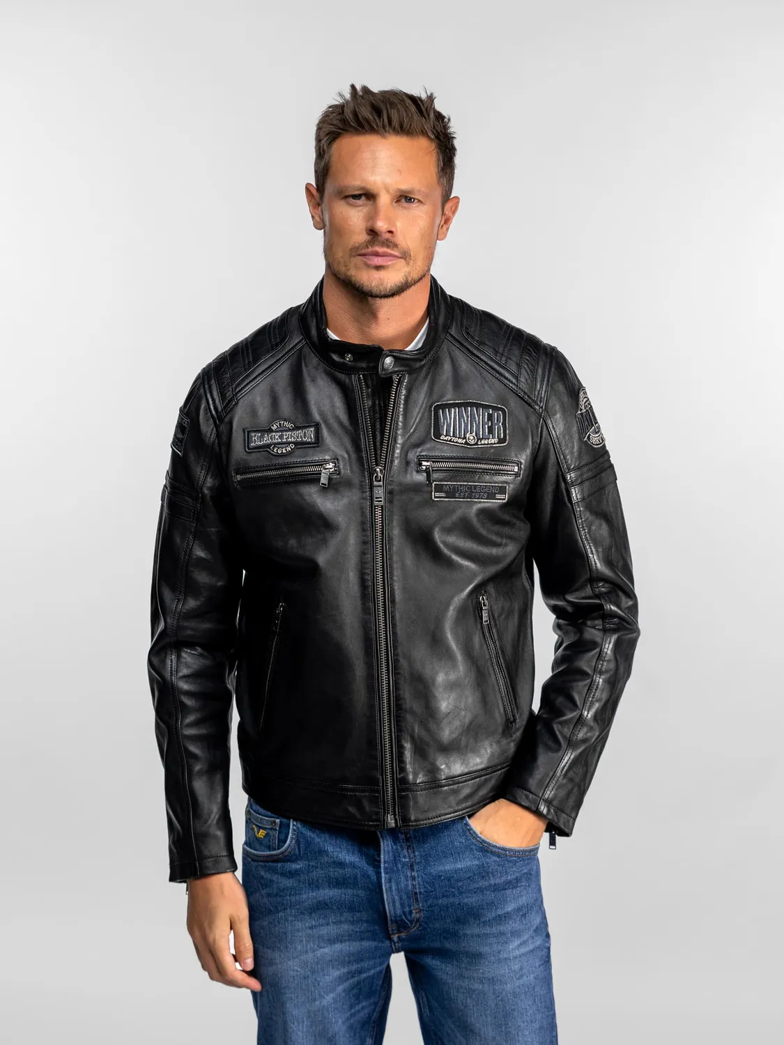DAYTONA Cusseta blouson cuir moto mouton vintage