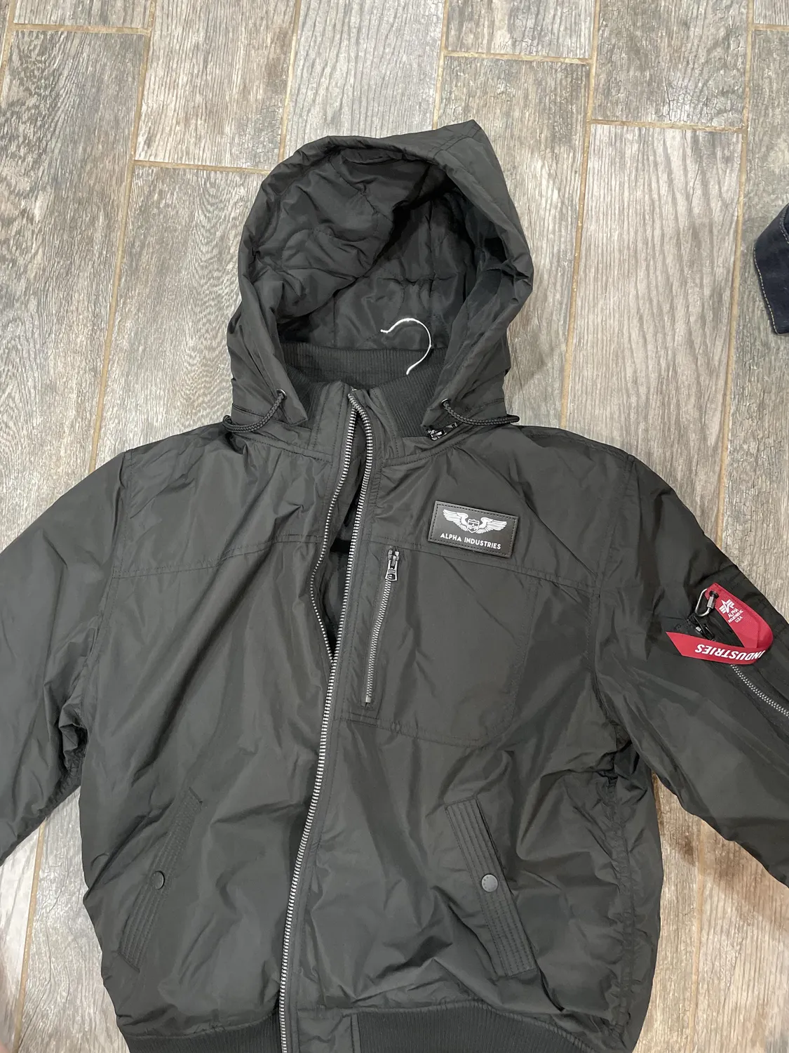 Alpha Industries MA-1 Hooded Rib bomber noir à capuche