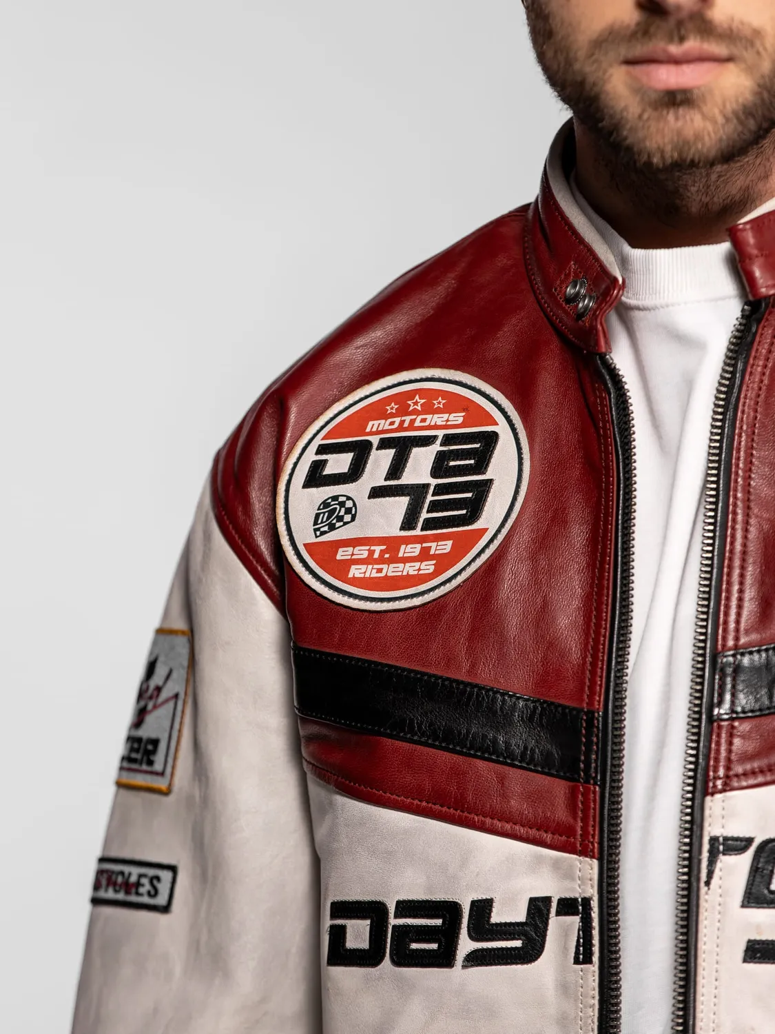 DAYTONA Sanilac Blouson racing cuir oversize vert