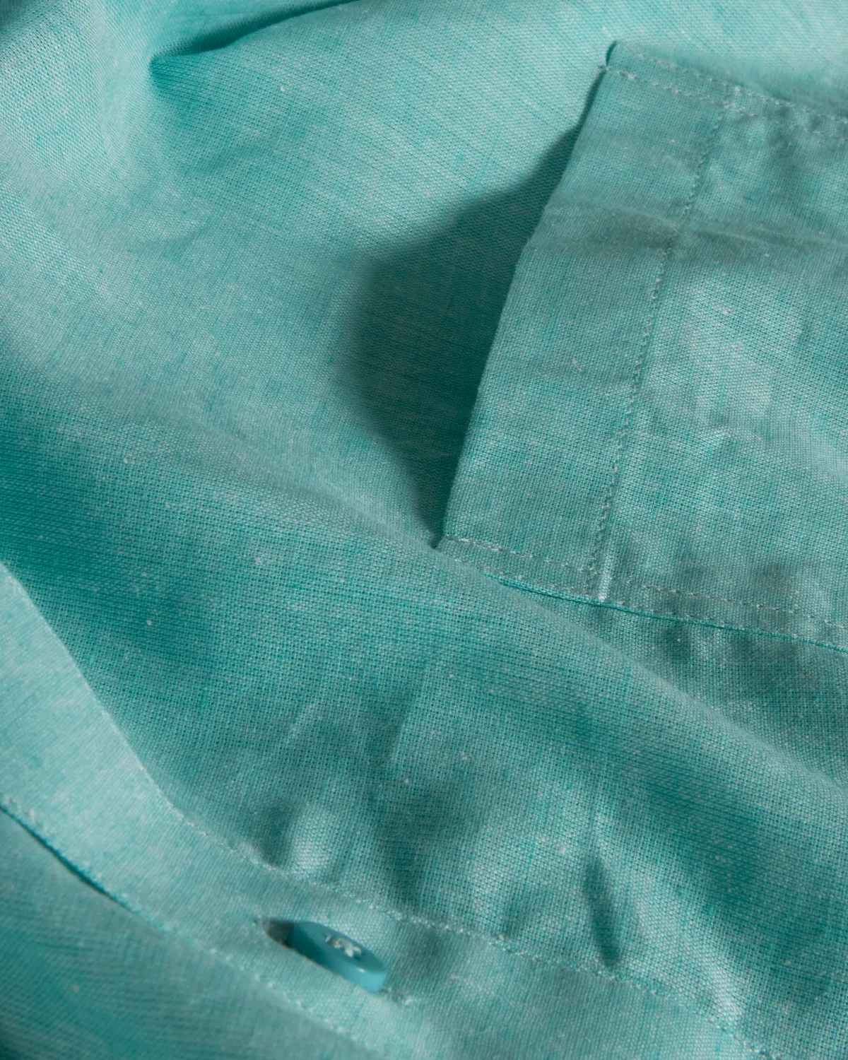 Hollington col mao chemise vert menthe lin coton