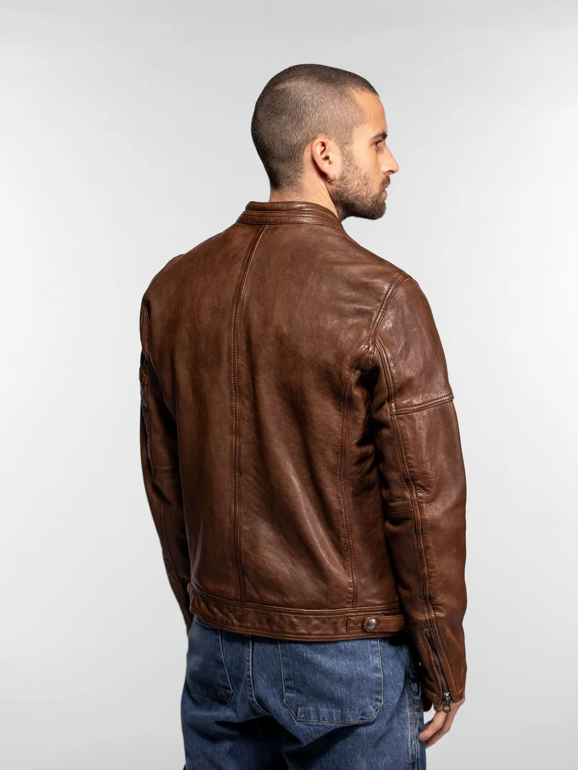 Daytona Collins blouson cuir homme noir agneau