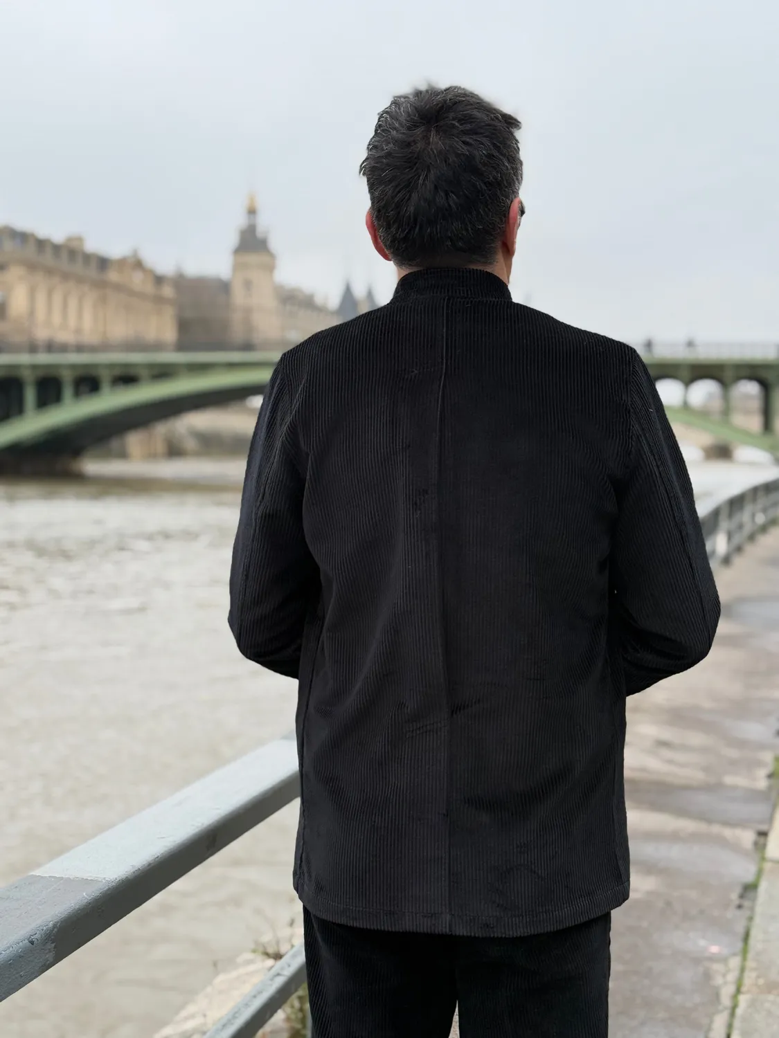 Hollington Architecte veste velours laine noir