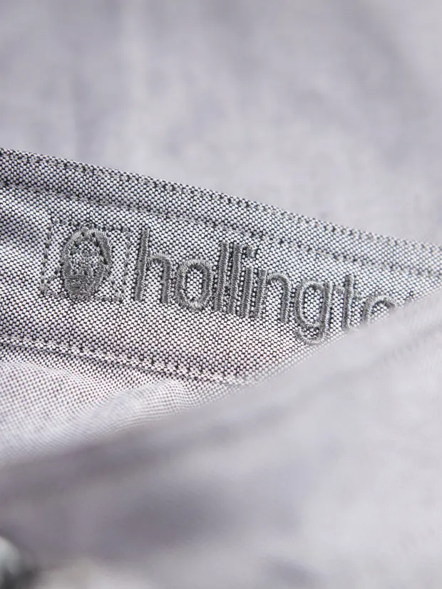 Hollington chemise oxford coton col mao grise homme