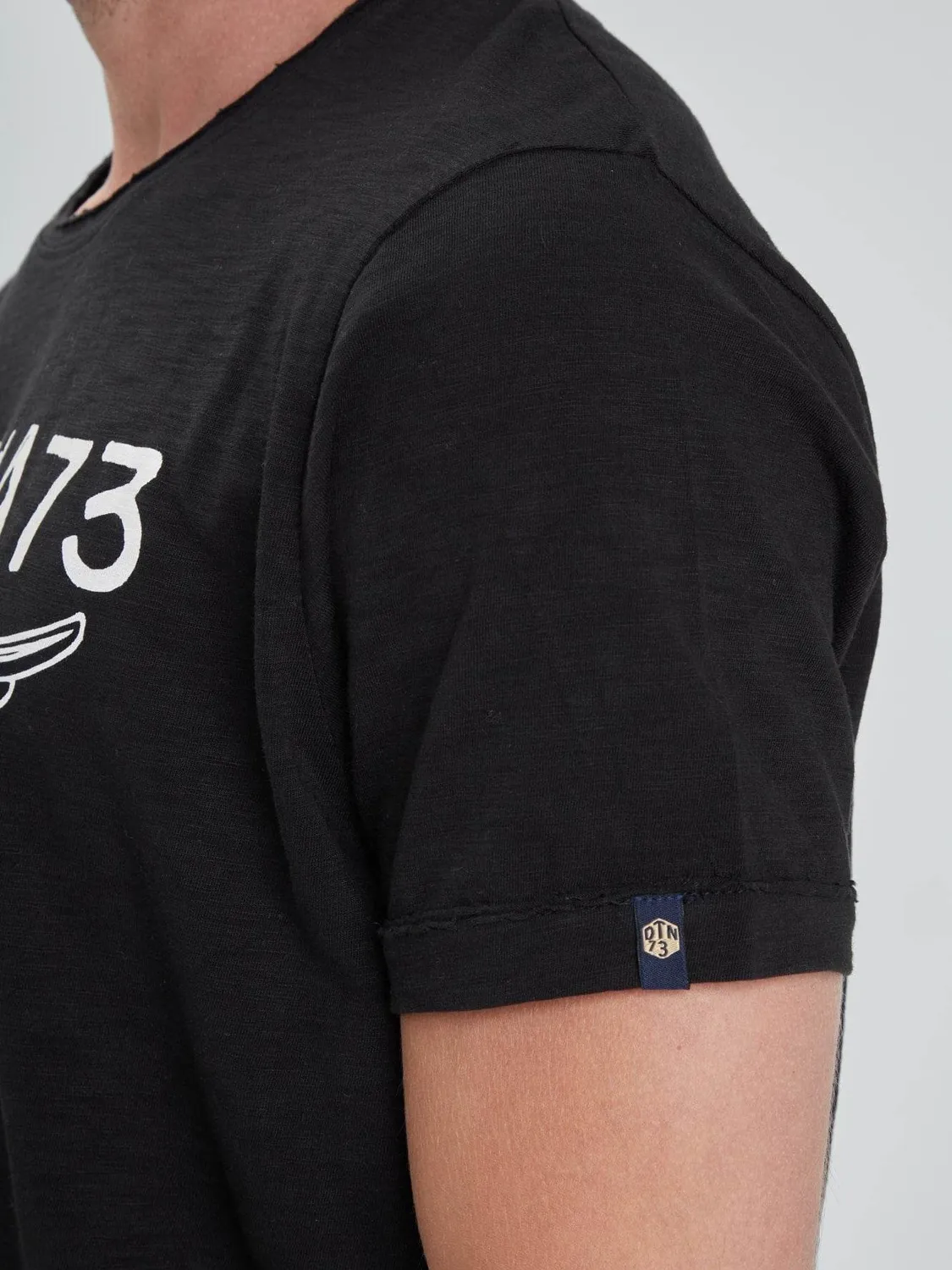 Daytona American t-shirt imprimé noir coton flammé