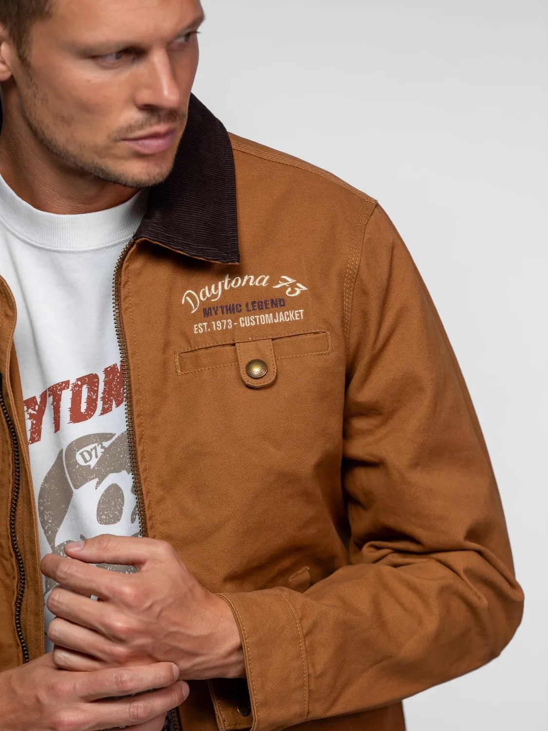 DAYTONA Deckett veste worker toile coton cognac