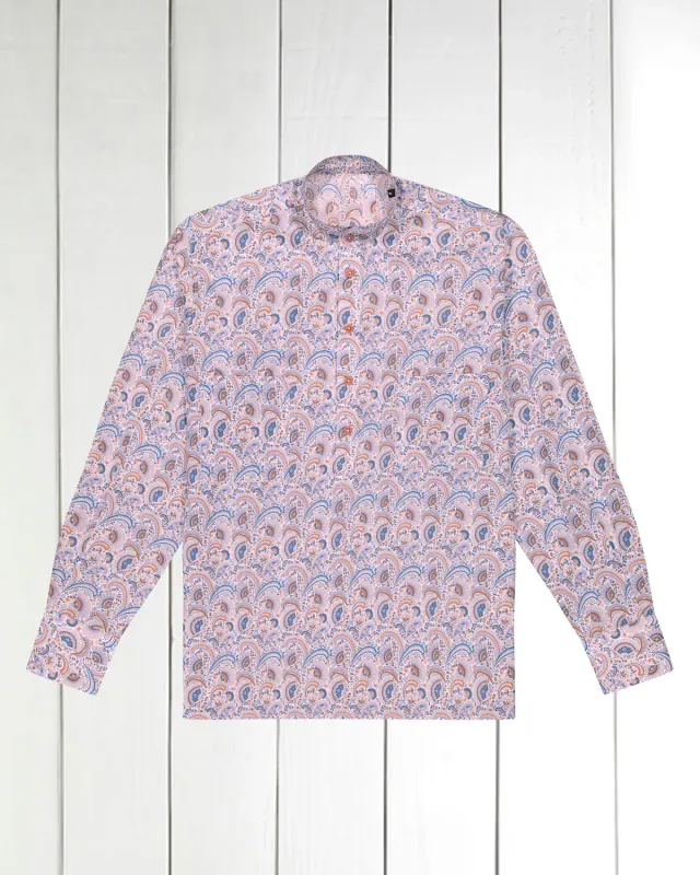 Hollington Paisley chemise col mao Liberty écru