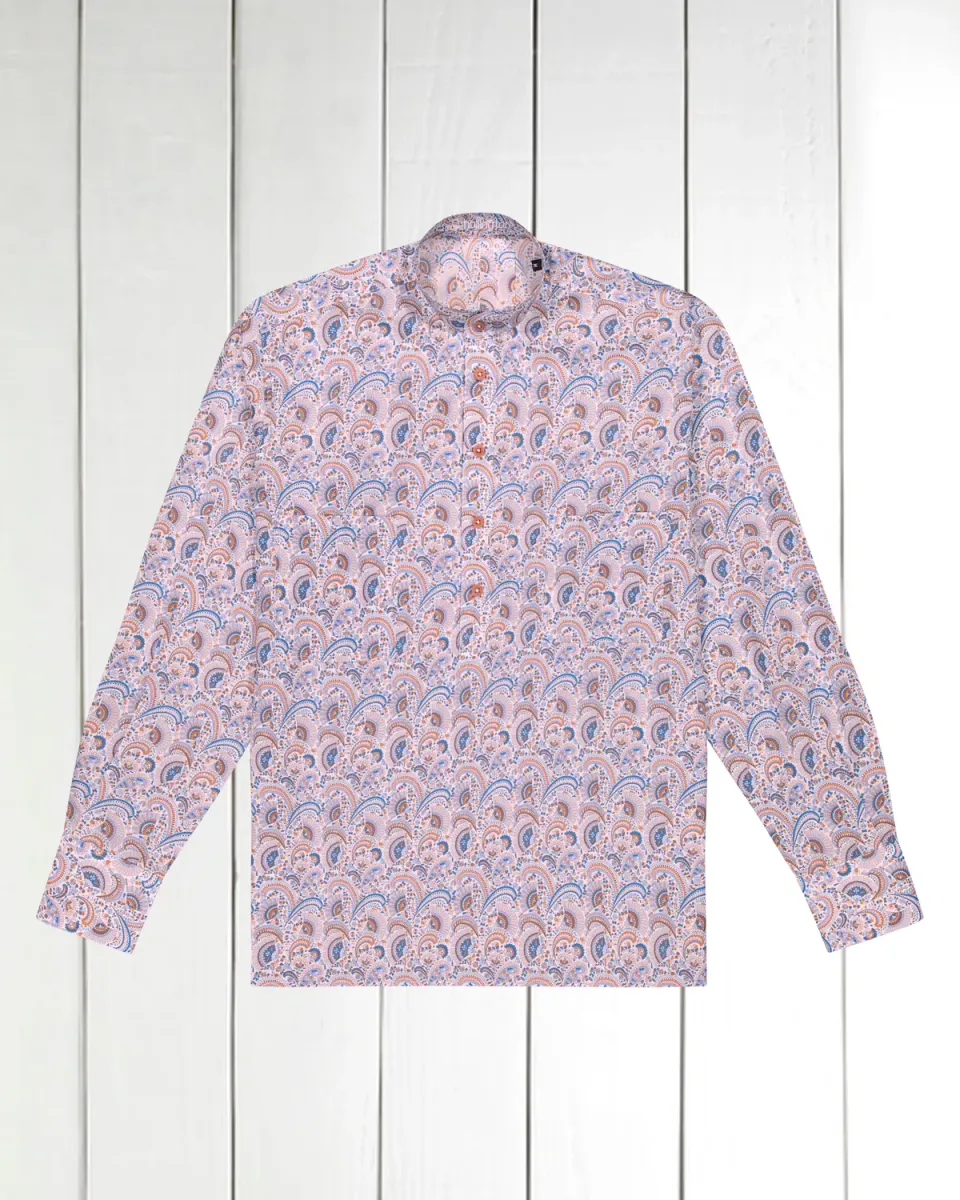 Hollington Paisley chemise col mao Liberty écru