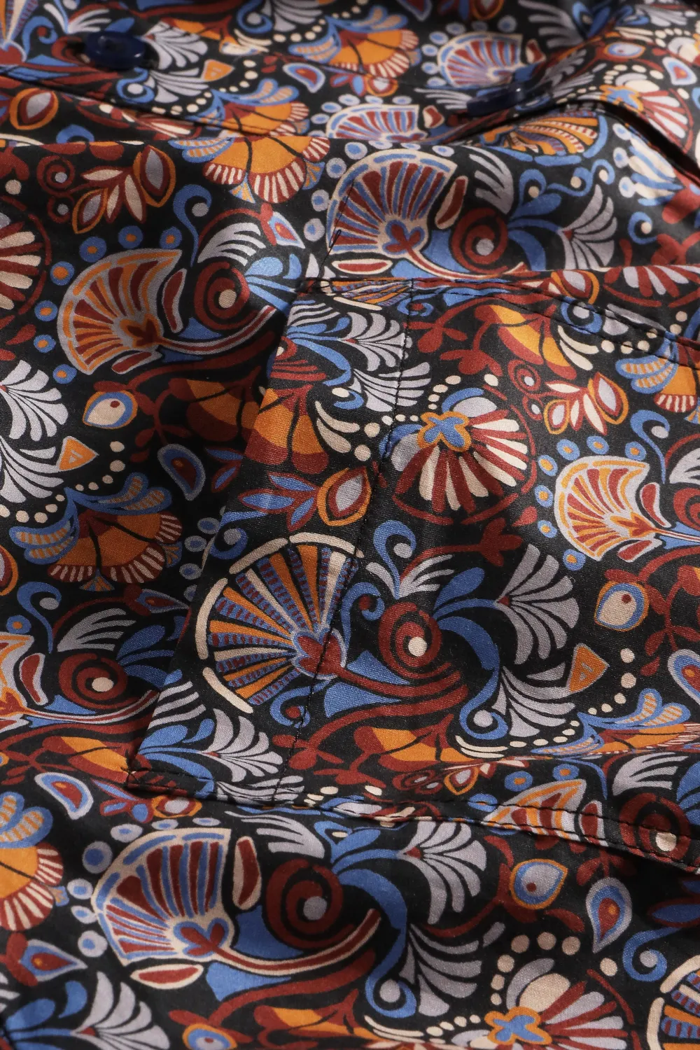 Hollington chemise col mao Liberty carnaval coton homme