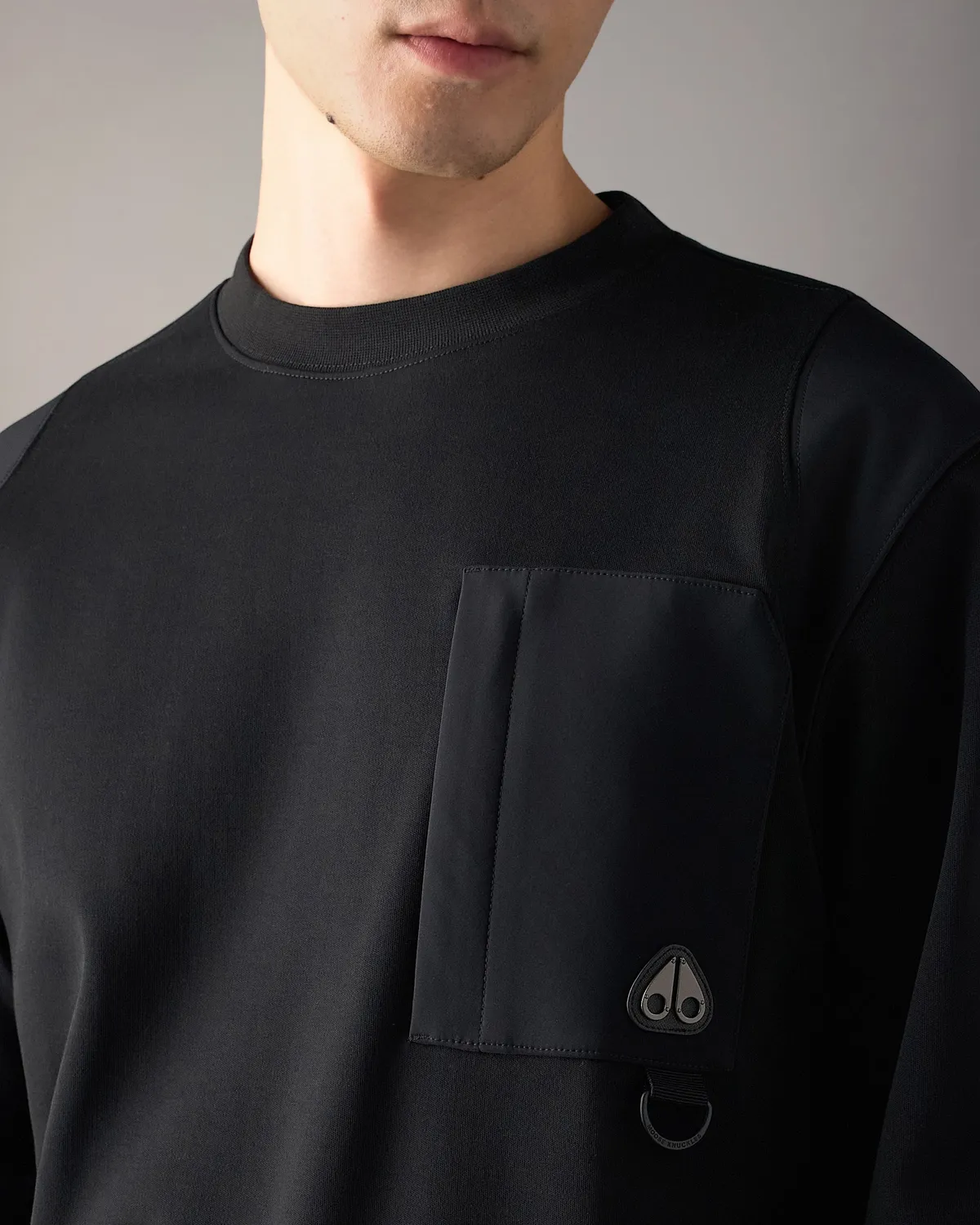 Moose Knuckles Dalon sweat col rond noir homme