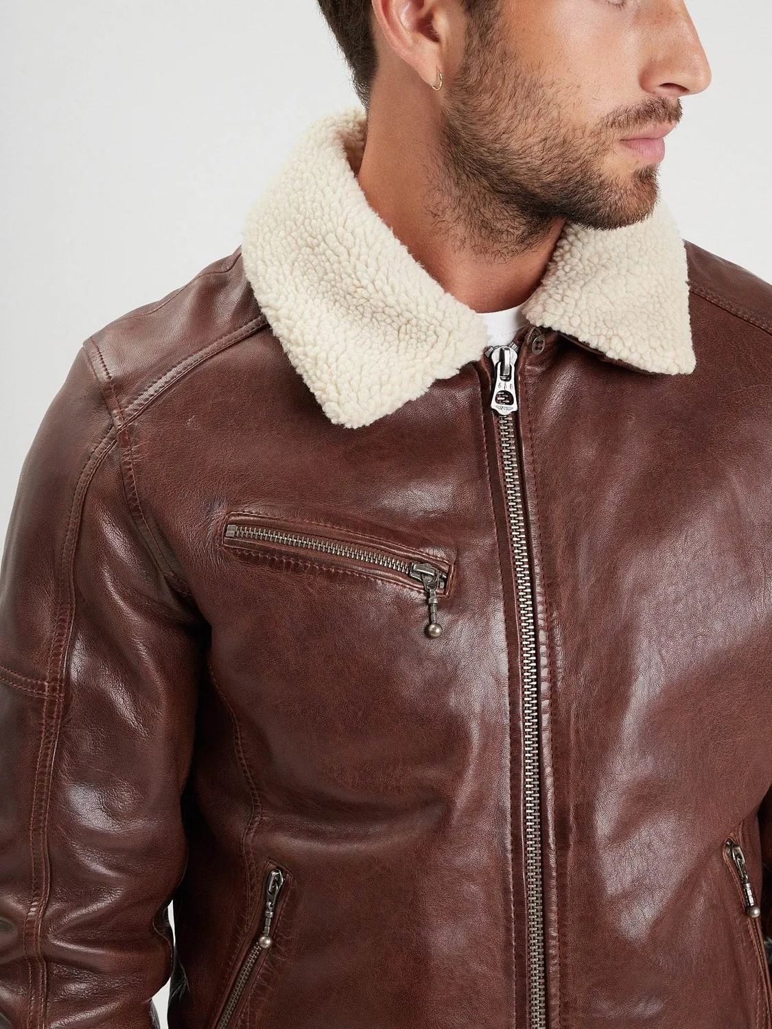 DAYTONA Platon blouson aviateur cuir agneau col mouton