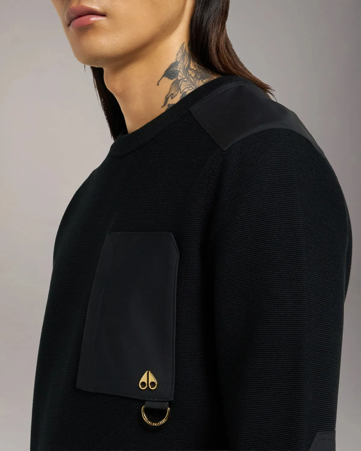 Moose Knuckles Gold Series Elowan Pull Noir Col Rond