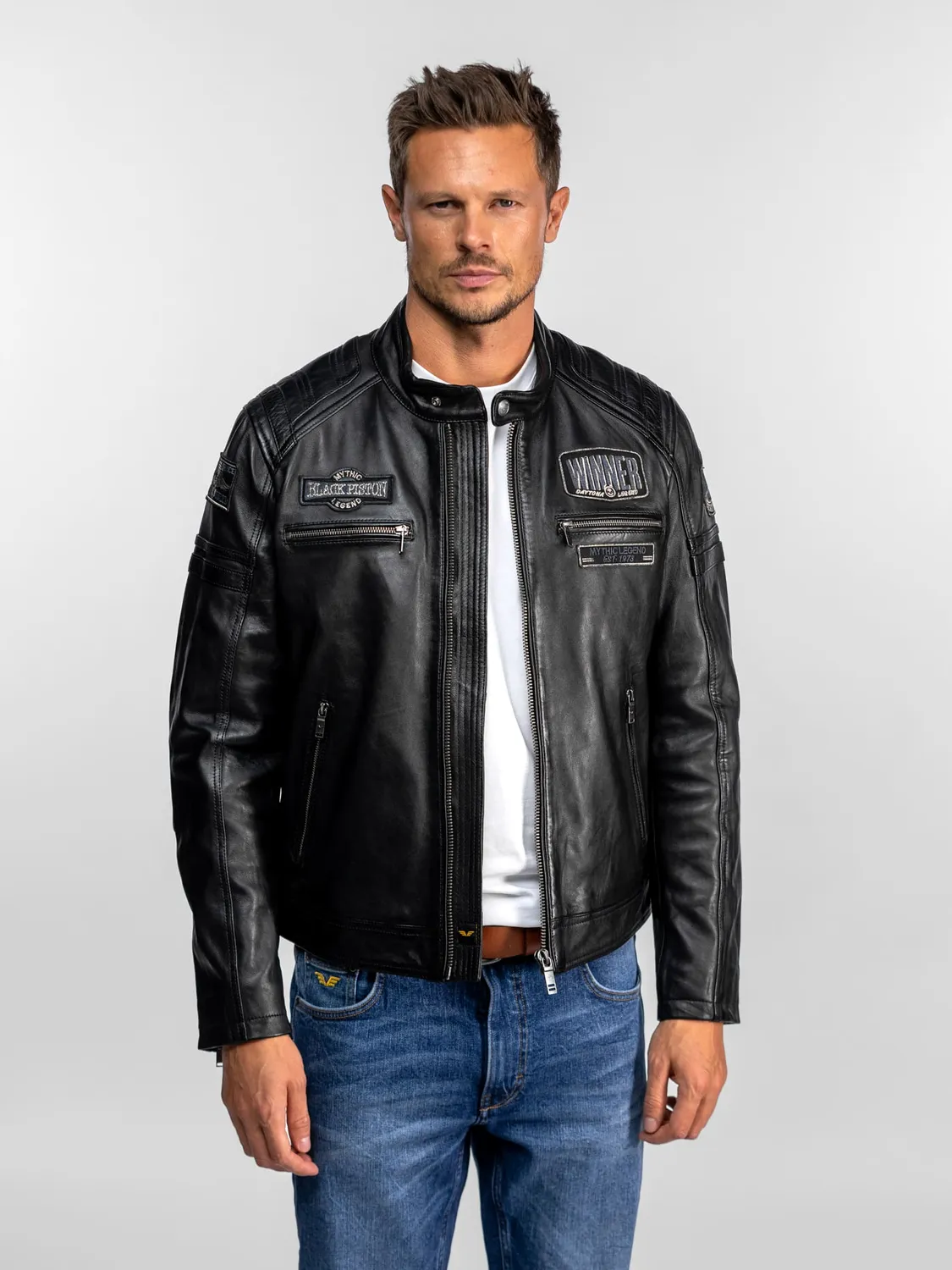 DAYTONA Cusseta blouson cuir moto mouton vintage