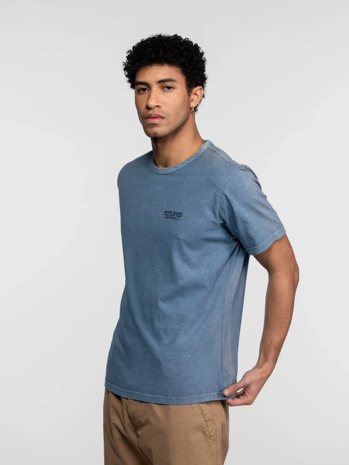 Daytona Jerry t-shirt homme Black coton peigne delave
