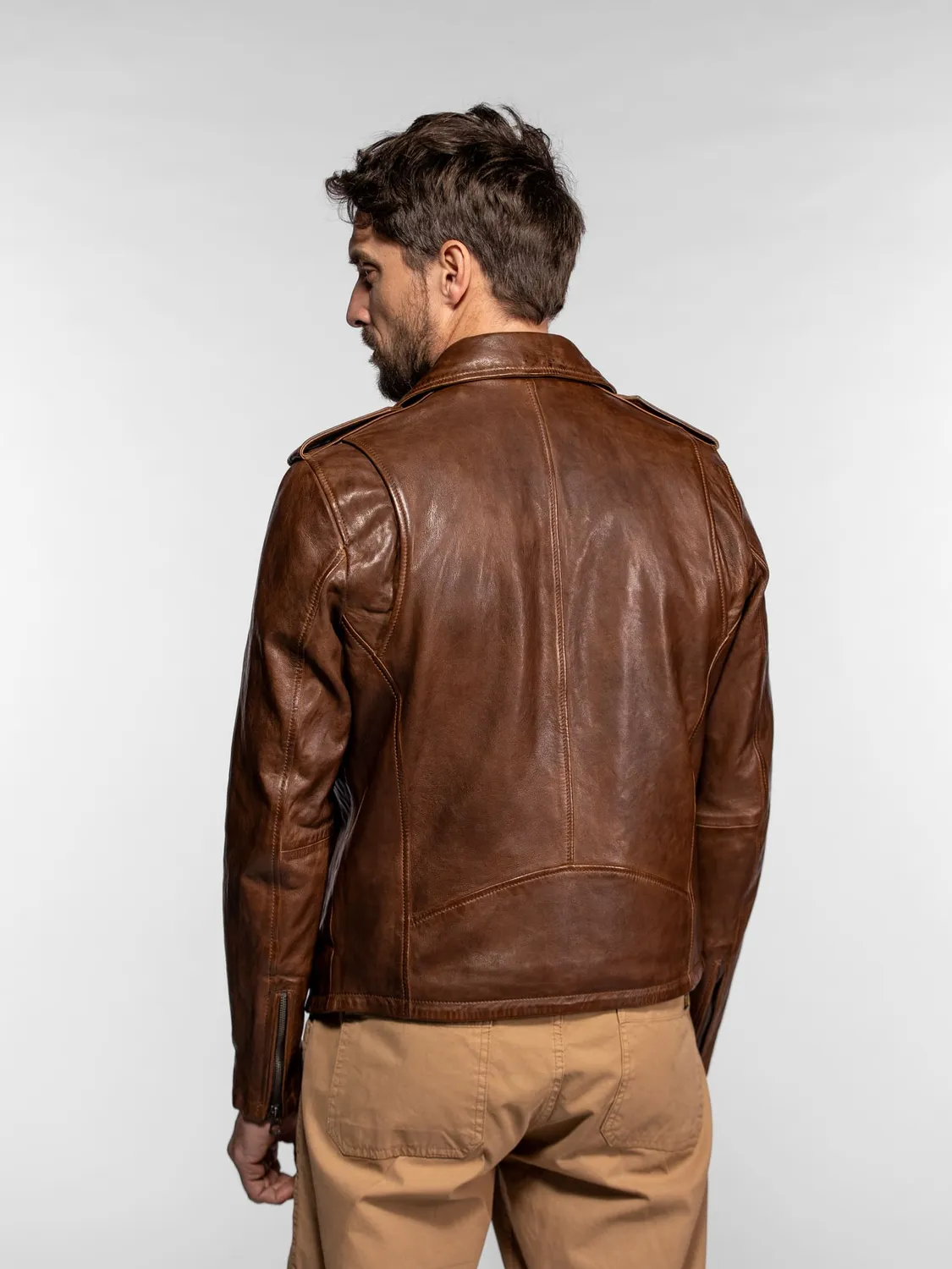 Daytona Golberg blouson biker homme noir cintré
