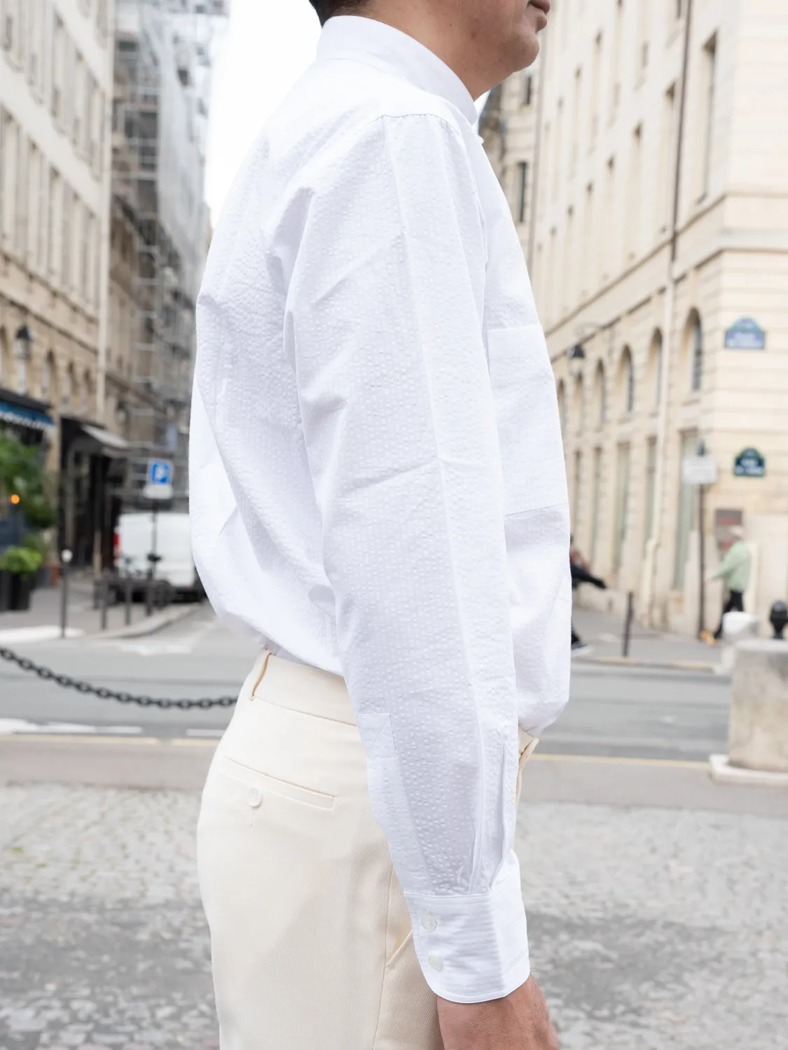 Hollington Siza italien pantalon écru serge coton laine taille 44