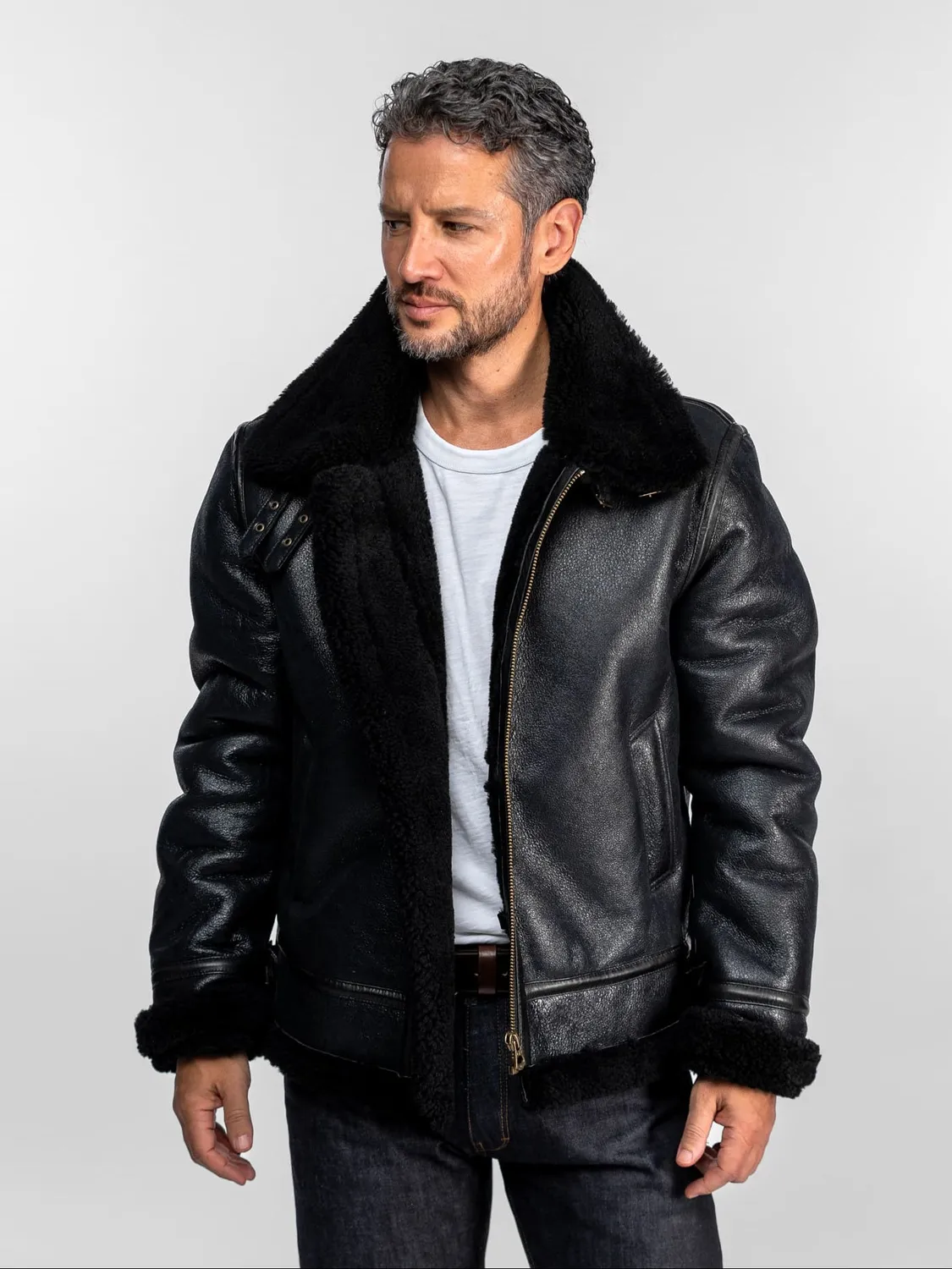 Daytona Bombardier blouson aviateur cuir mouton noir