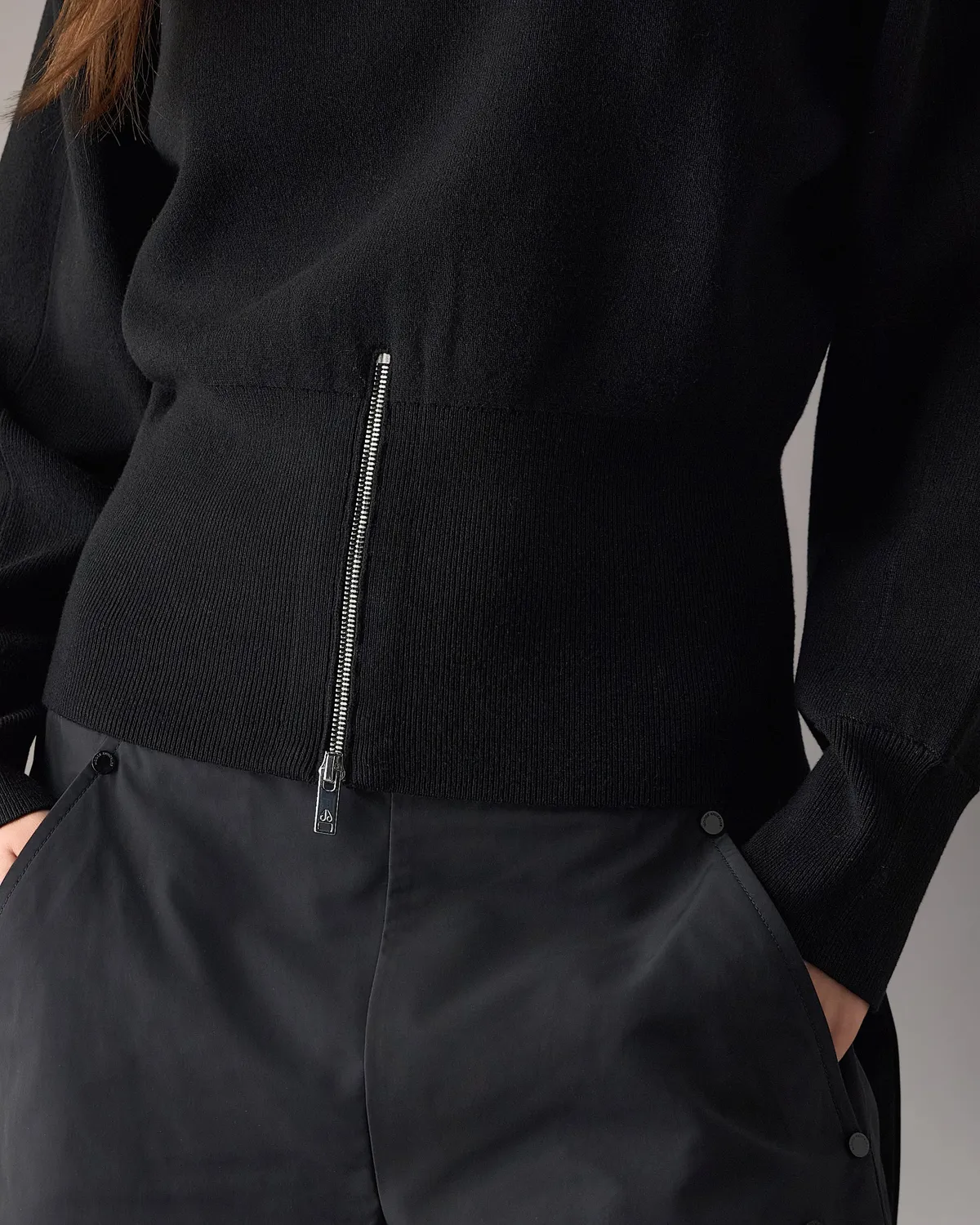 Moose Knuckles Corner Crewneck sweat noir zippé
